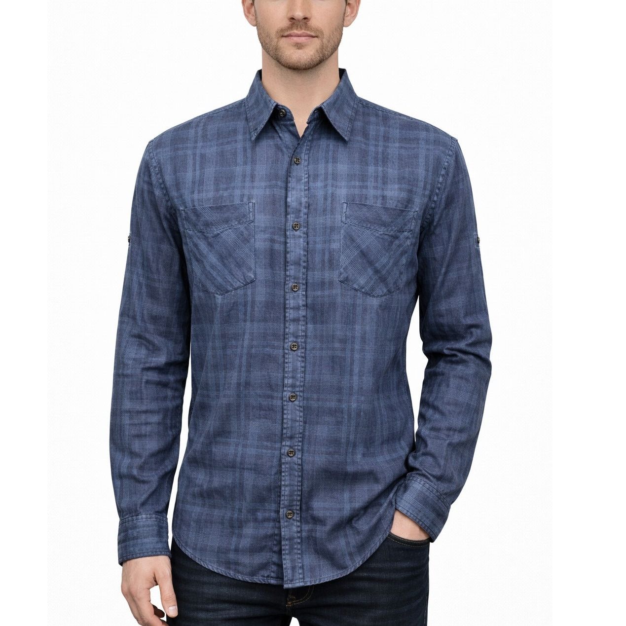 Affliction Affliction Black Premium Shirt Plaid Roll tab Sleeve 2Pocket Size US L / EU 52-54 / 3 - 2 Thumbnail