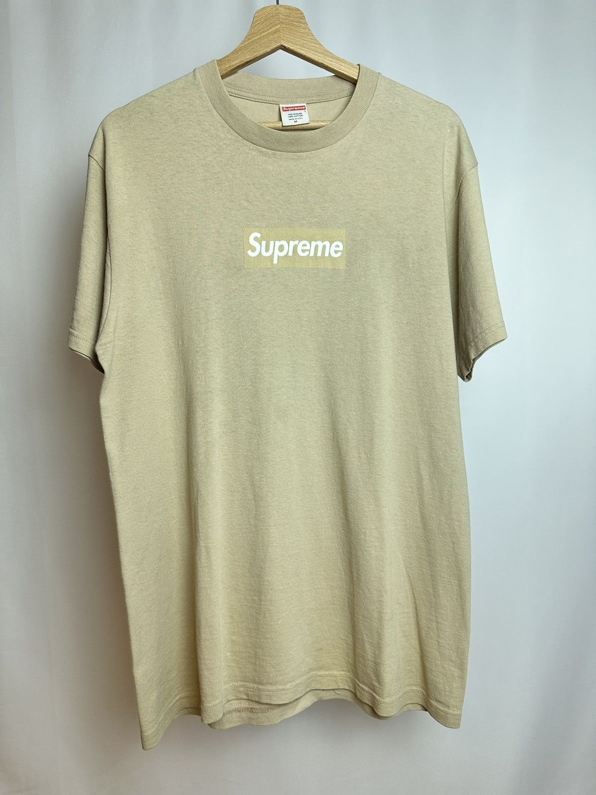 Supreme Supreme 2003 box logo tan tee | Grailed