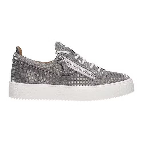 image of Giuseppe Zanotti Ob1O1E0324 Low-Top Sneakers In Silver/anthracite, Men's (Size 10)