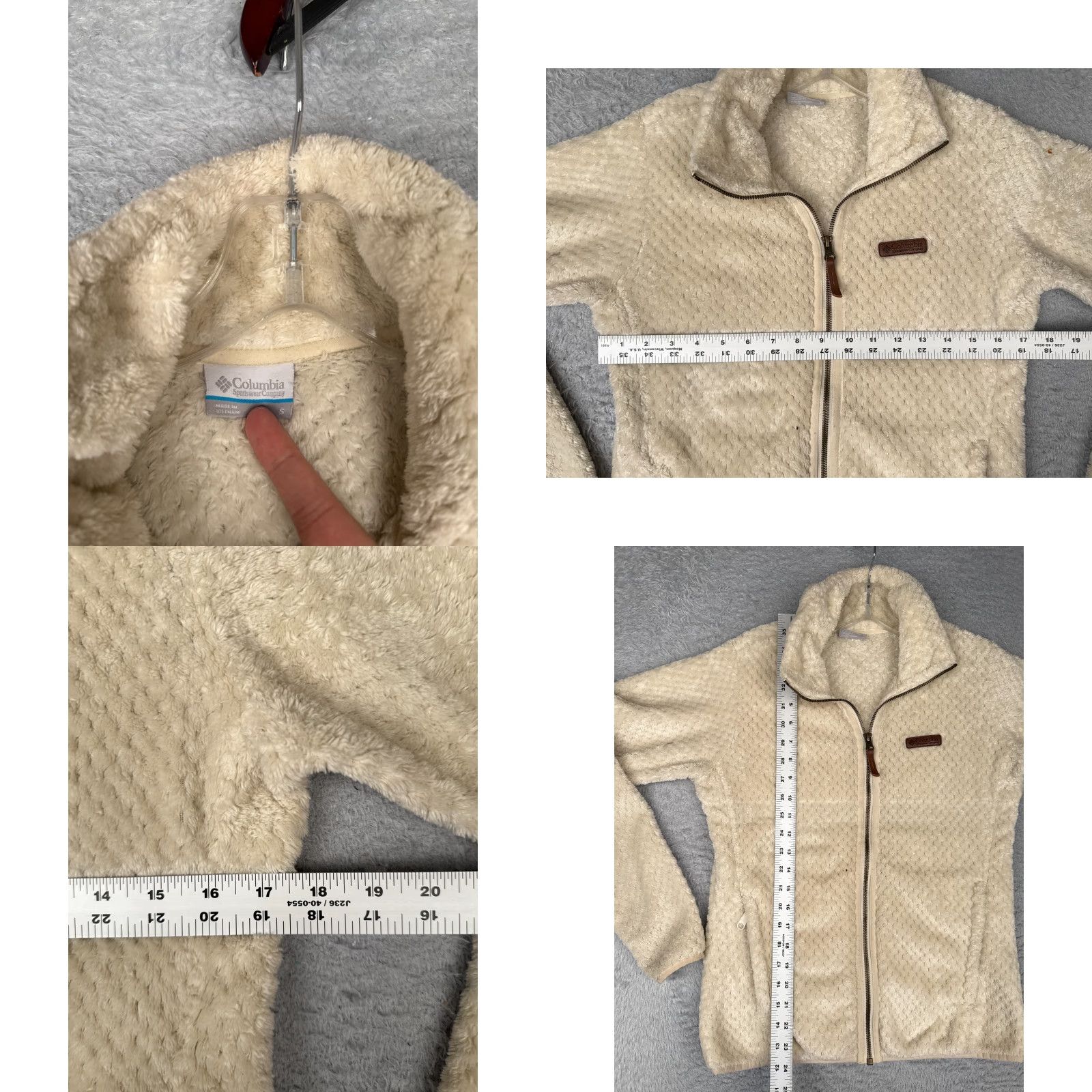 Vintage Columbia Jacket Women Small Ivory Full Zip Fleece Lightweight Outdoor Hiking Regular Fit Pocket Size S / US 4 / IT 40 - 8 Thumbnail