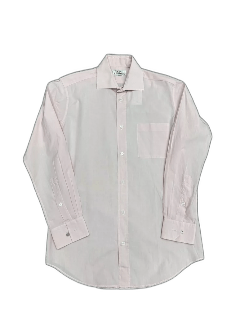 Hermes Hermes Pink Pocket Long Sleeve Shirt Size US M / EU 48-50 / 2 - 1 Thumbnail