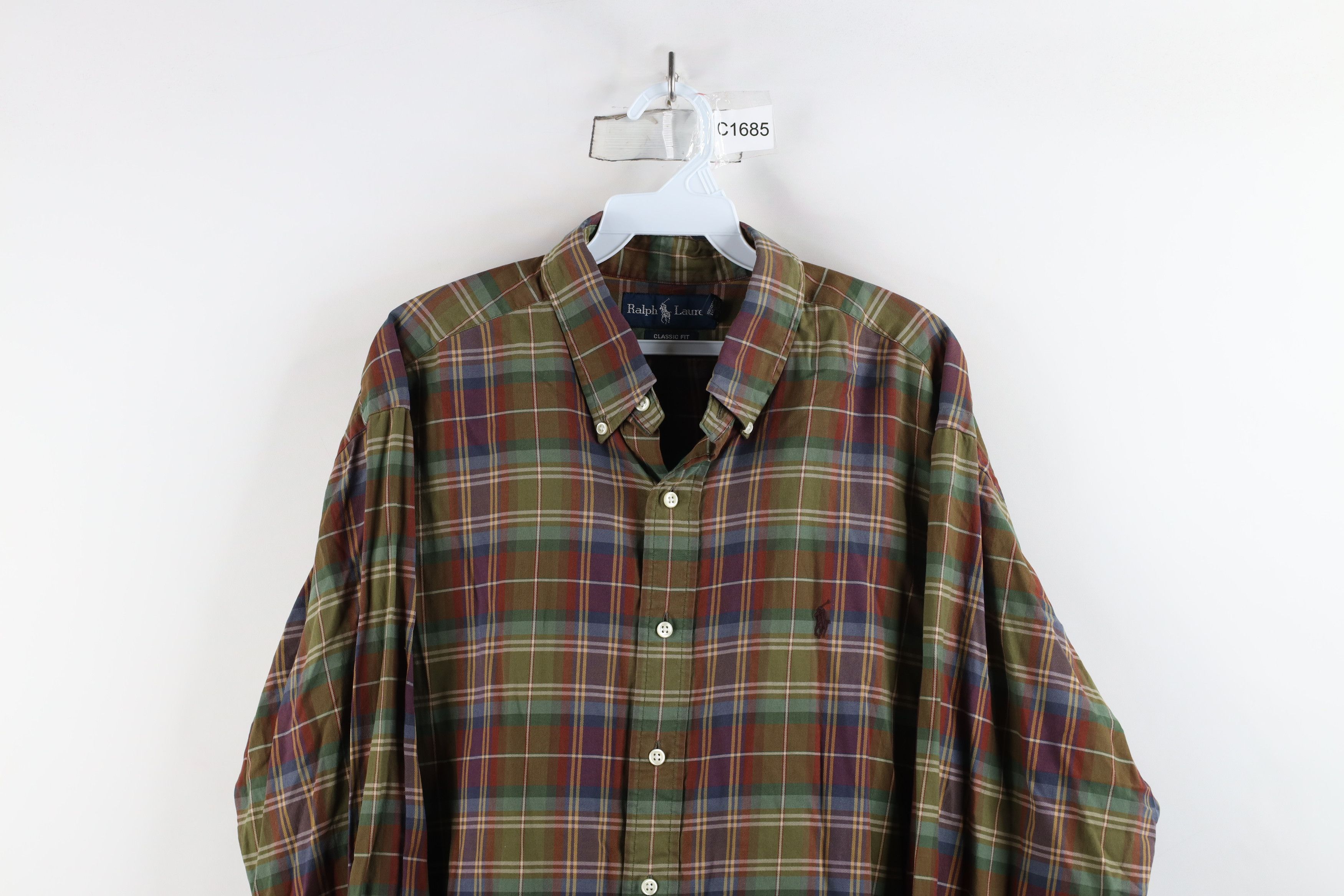 Ralph Lauren × Vintage Vintage 90s Ralph Lauren Collared Button Down Shirt Plaid Size US XL / EU 56 / 4 - 2 Thumbnail