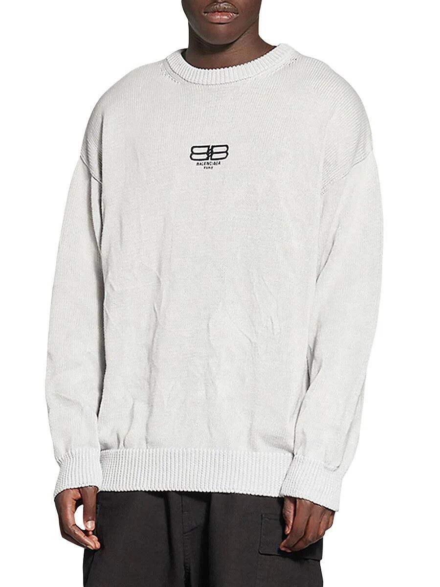 Balenciaga o1mt1gz0724 BB Paris Icon Sweaters in White Size US M / EU 48-50 / 2 - 3 Thumbnail