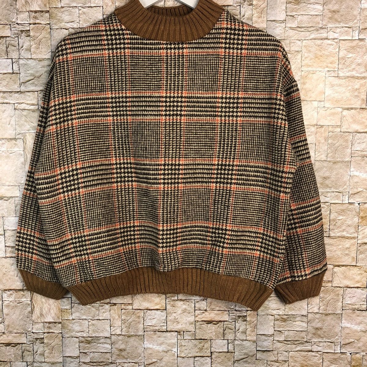 Homespun Knitwear × Japanese Brand Spray Premieum Brown Checkred Knitwear #A902 Size S / US 4 / IT 40 - 3 Thumbnail