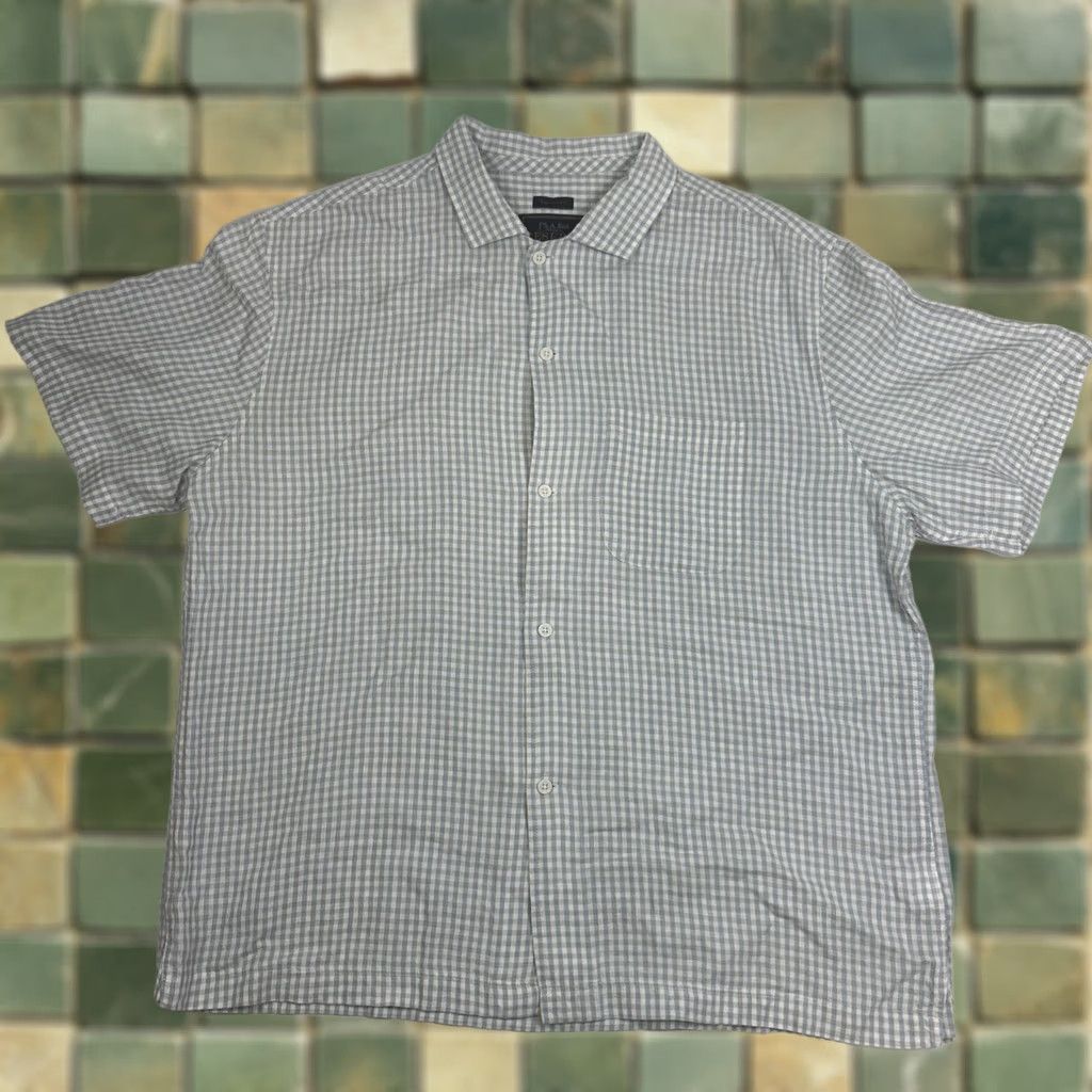 Jos. A. Bank Jos A Bank Reserve Shirt Mens XL Blue Plaid Short Sleeve Button-Up Linen Shirt Size US XL / EU 56 / 4 - 1 Thumbnail