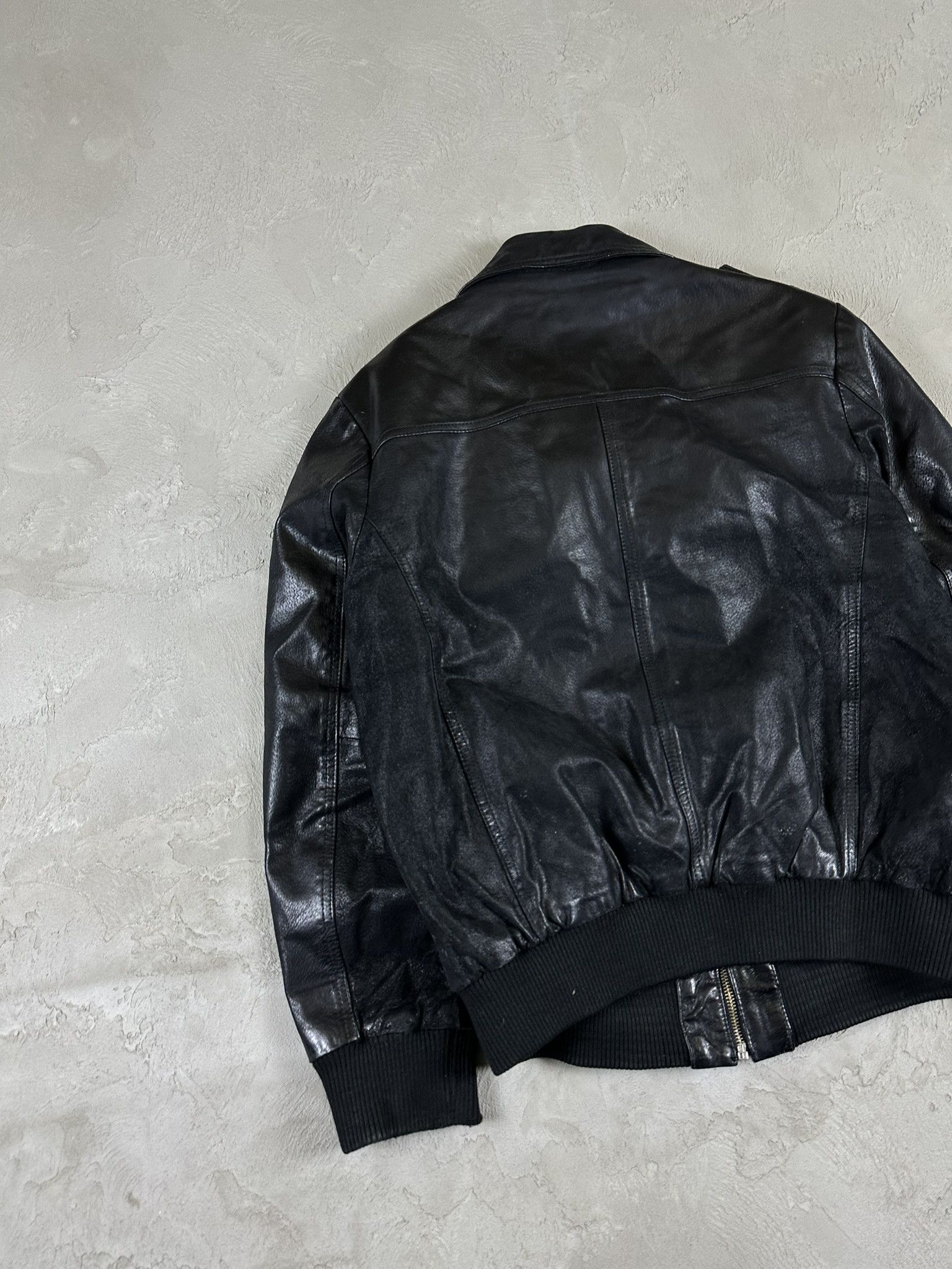 Japanese Brand Vintage Y2k Real Leather Cargo Bomber Boxy Jacket Size US S / EU 44-46 / 1 - 10 Thumbnail