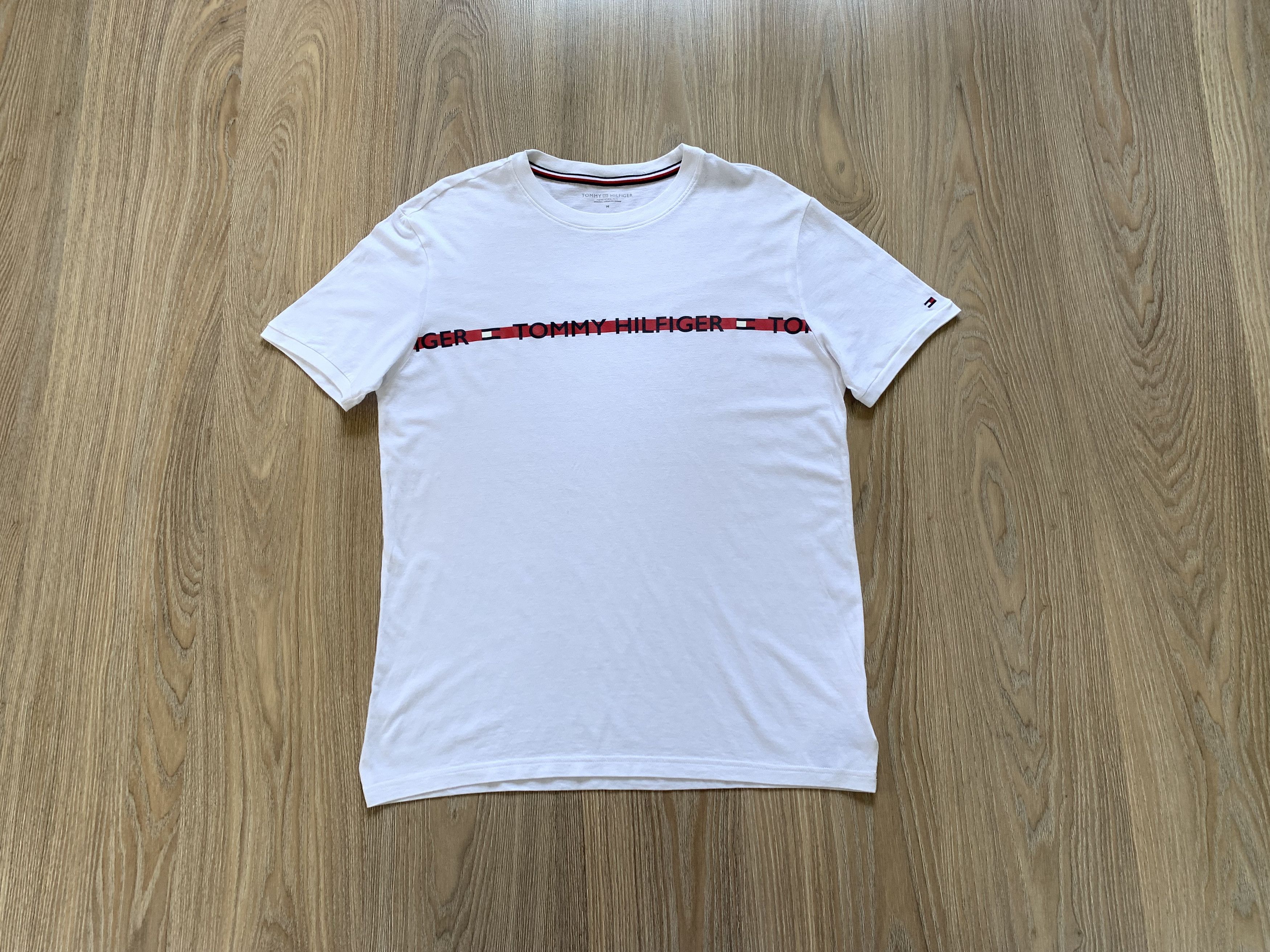 Tommy Hilfiger Tommy Hilfiger White Cotton Printed T Shirt Size US M / EU 48-50 / 2 - 8 Thumbnail