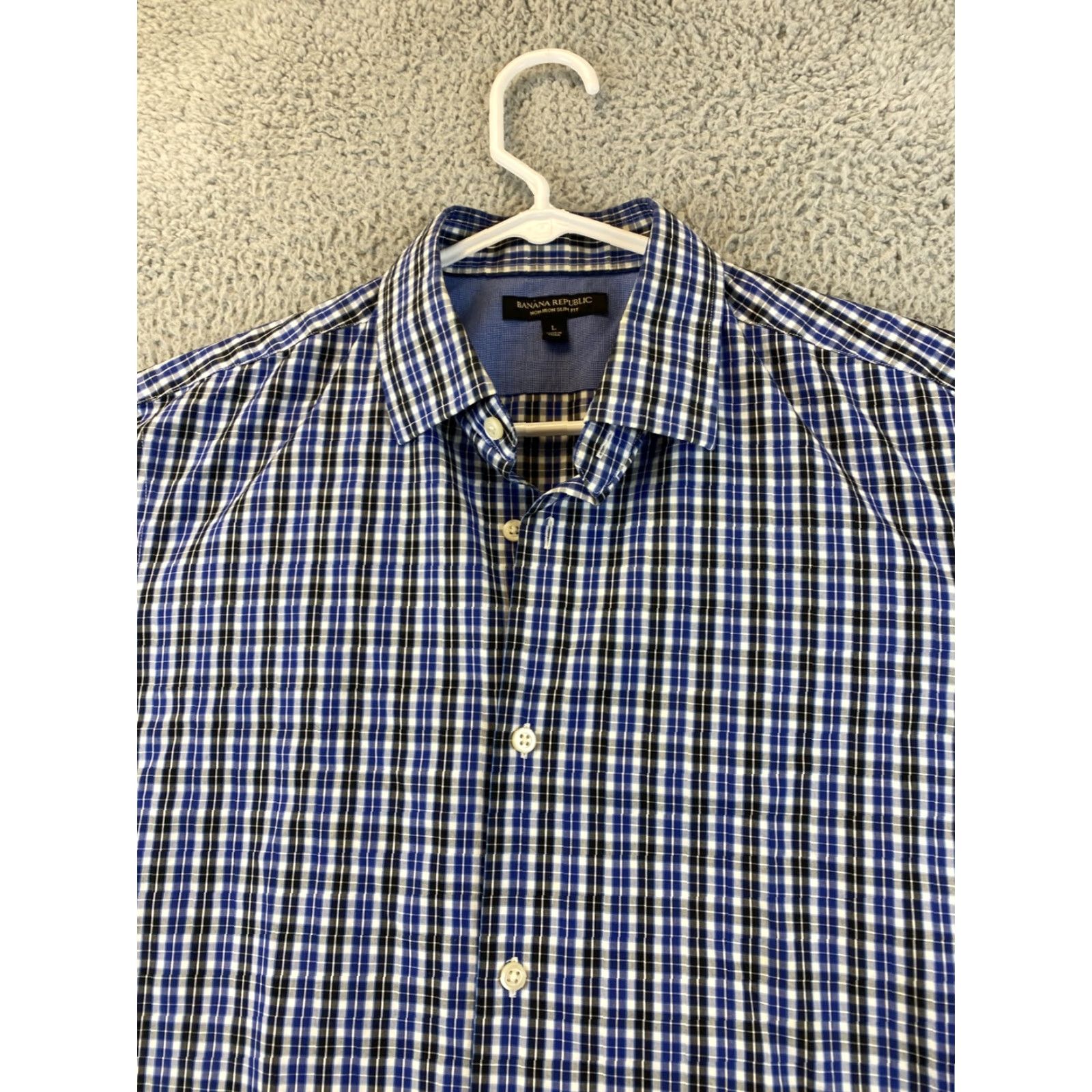 Banana Republic BANANA REPUBLIC Men’s Button Up Long Sleeve Plaid Dress Shirt L / 81-30 Size 42R - 4 Thumbnail