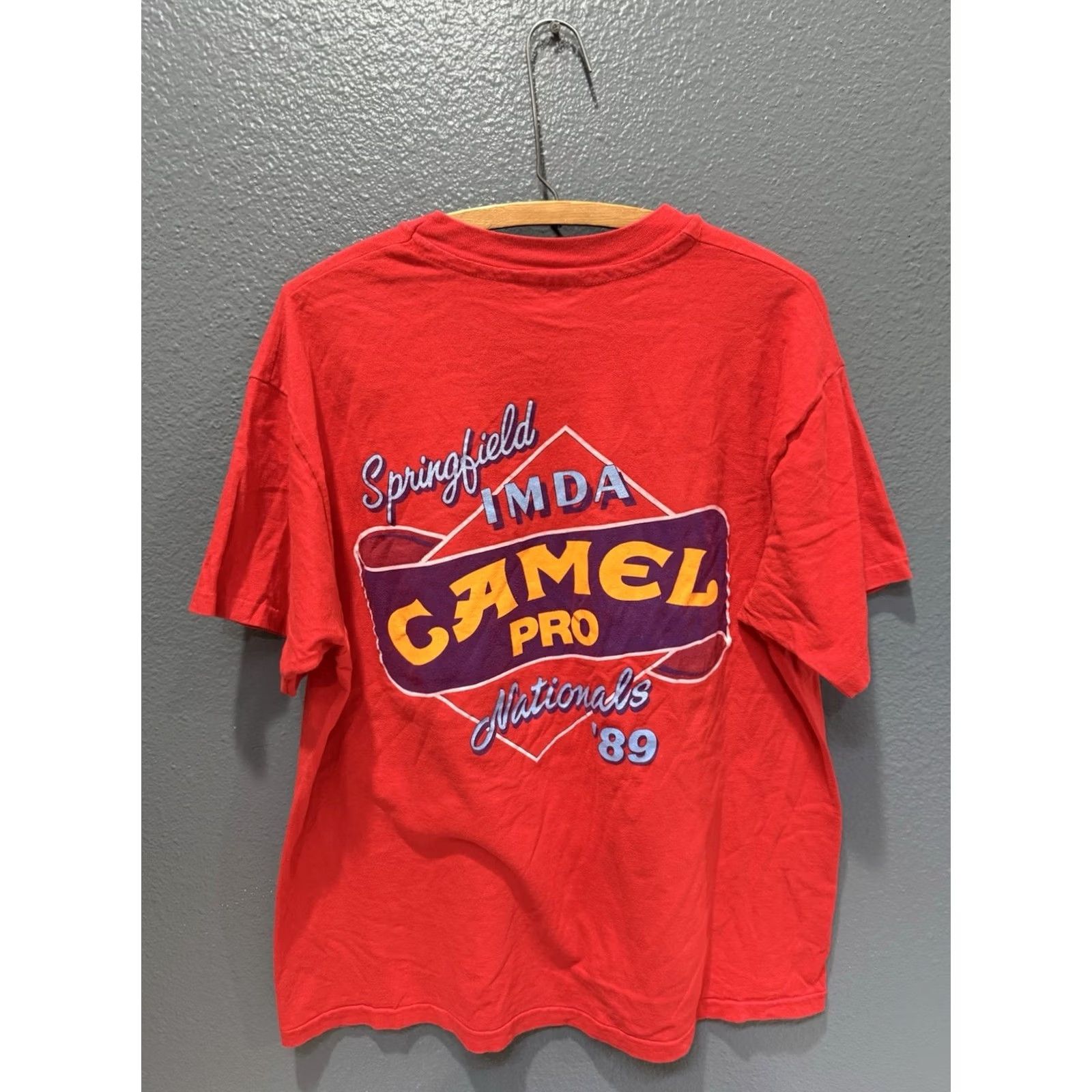 Camel VINTAGE Camel Pro Springfield Mile Motorcycle Racing Red Tee Shirt XL Shirt Mens 1990s Cotton Size US XL / EU 56 / 4 - 5 Thumbnail