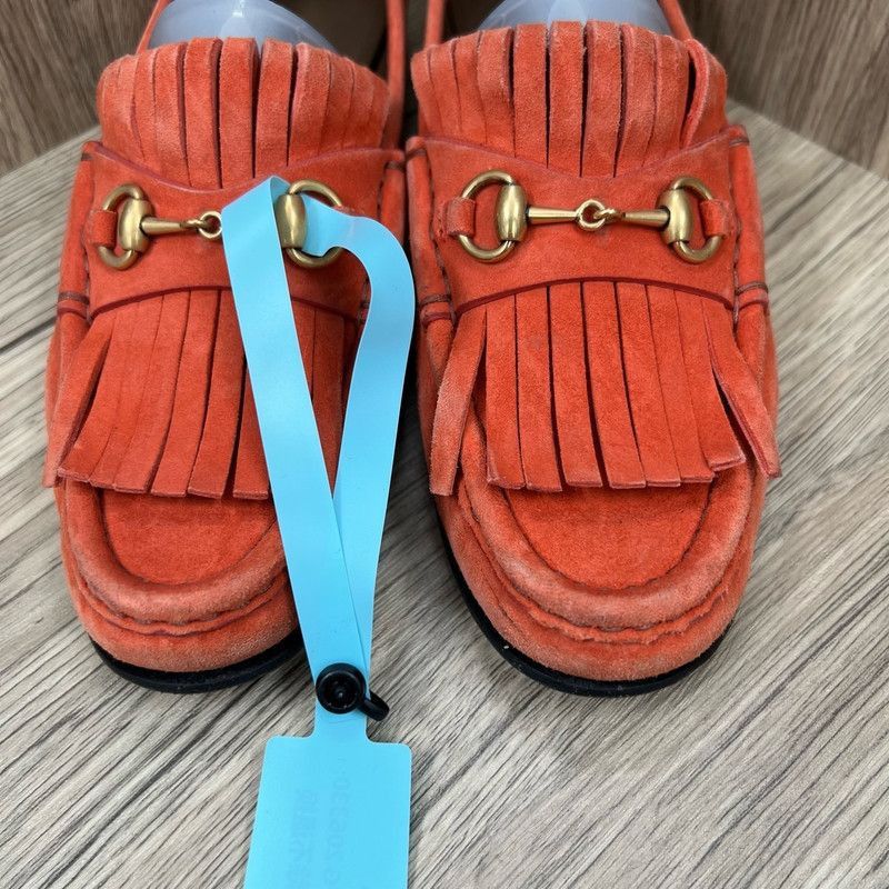 Gucci Gucci Suede Fringed Loafers with Metal Buckle -2508 Size US 5.5 / EU 38 - 6 Thumbnail