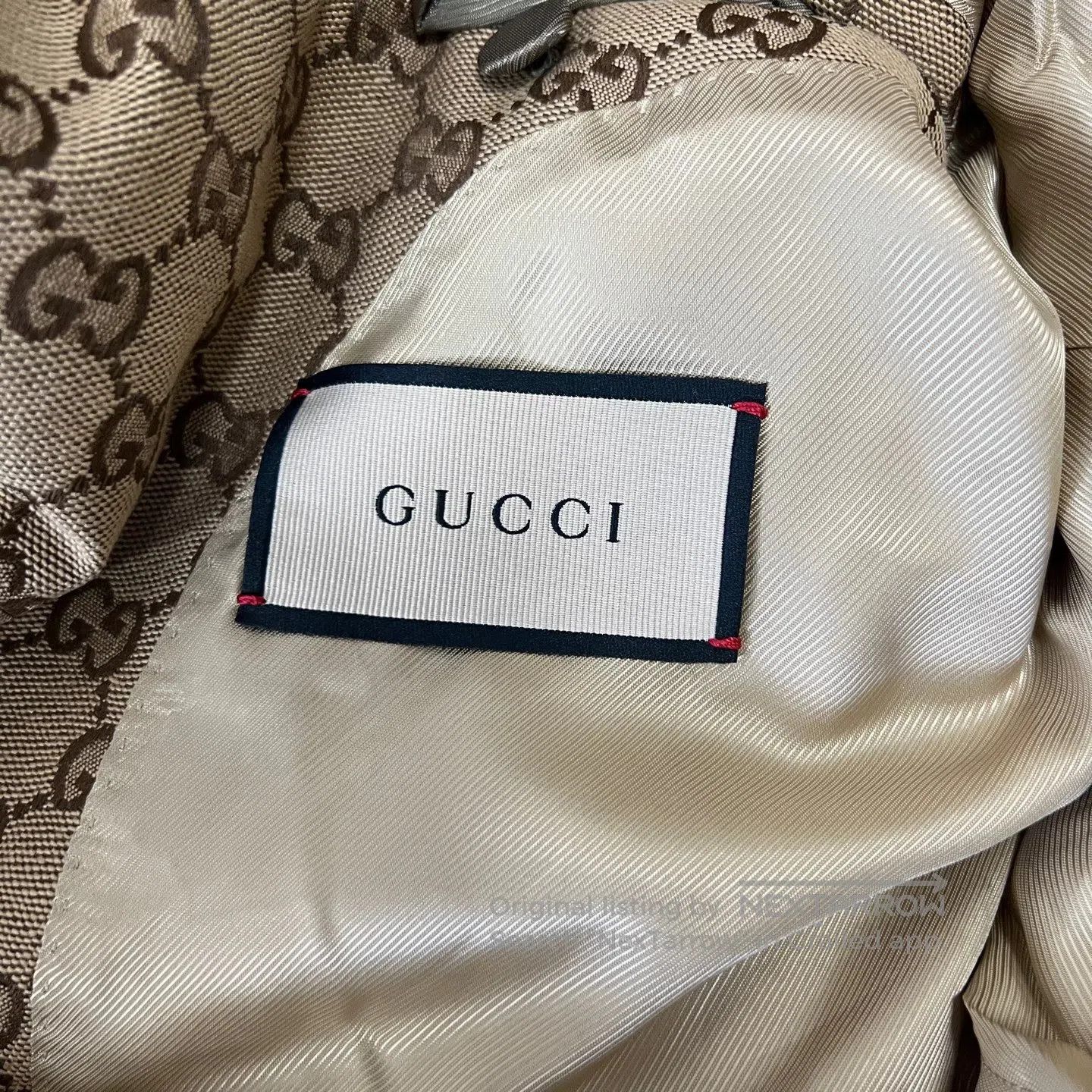 Gucci Guicci Full-print, vintage-style leather suit jacket| Size 52R - 5 Thumbnail