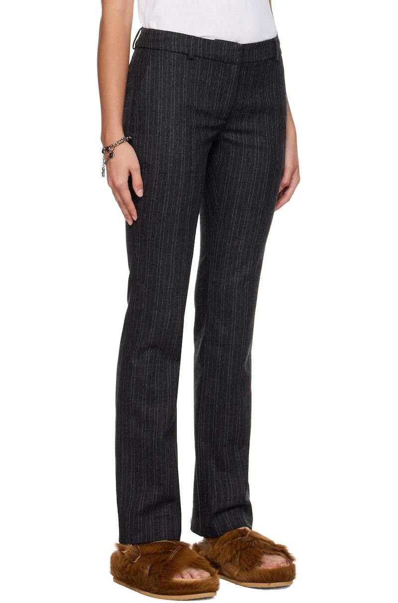 Acne Studios o1y0725 Pinstriped Casual Pant in Dark Gray Size 28" / US 6 / IT 42 - 2 Thumbnail