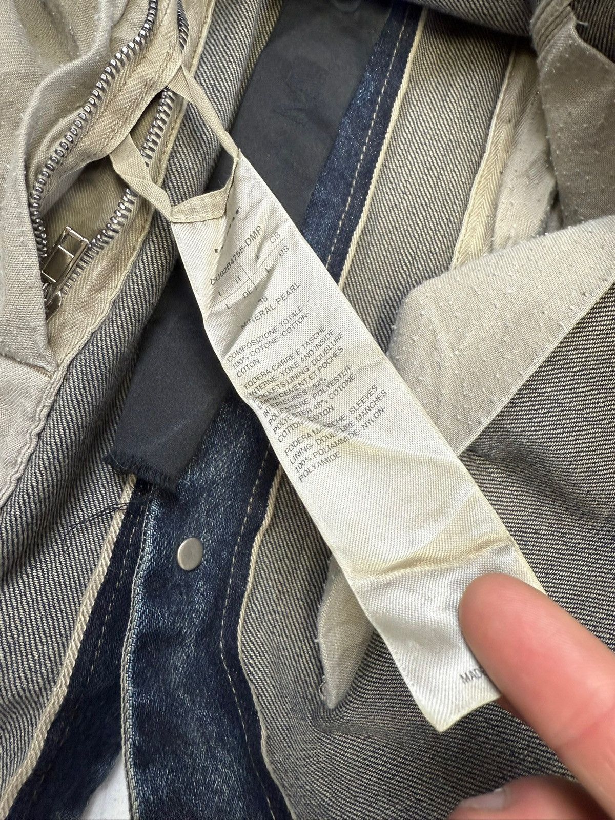 Rick Owens Drkshdw Rick Owens DRKSHDW Mineral / Pearl Washed Denim Cargo Jacket Size US L / EU 52-54 / 3 - 5 Thumbnail
