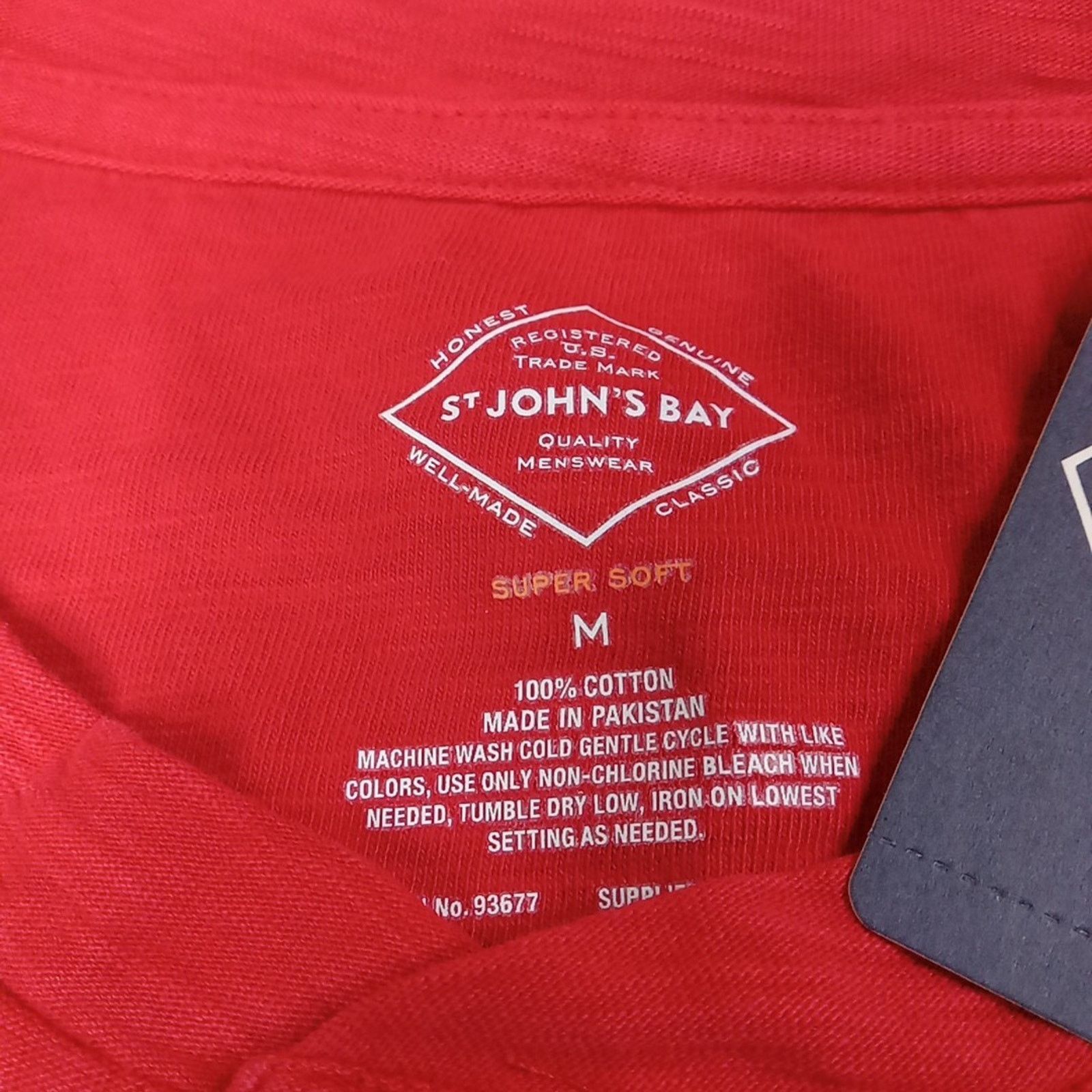 St. Johns Bay St. John’s Bay Henley Shirt Men's Size M Red Super Soft NWT Size US M / EU 48-50 / 2 - 3 Thumbnail