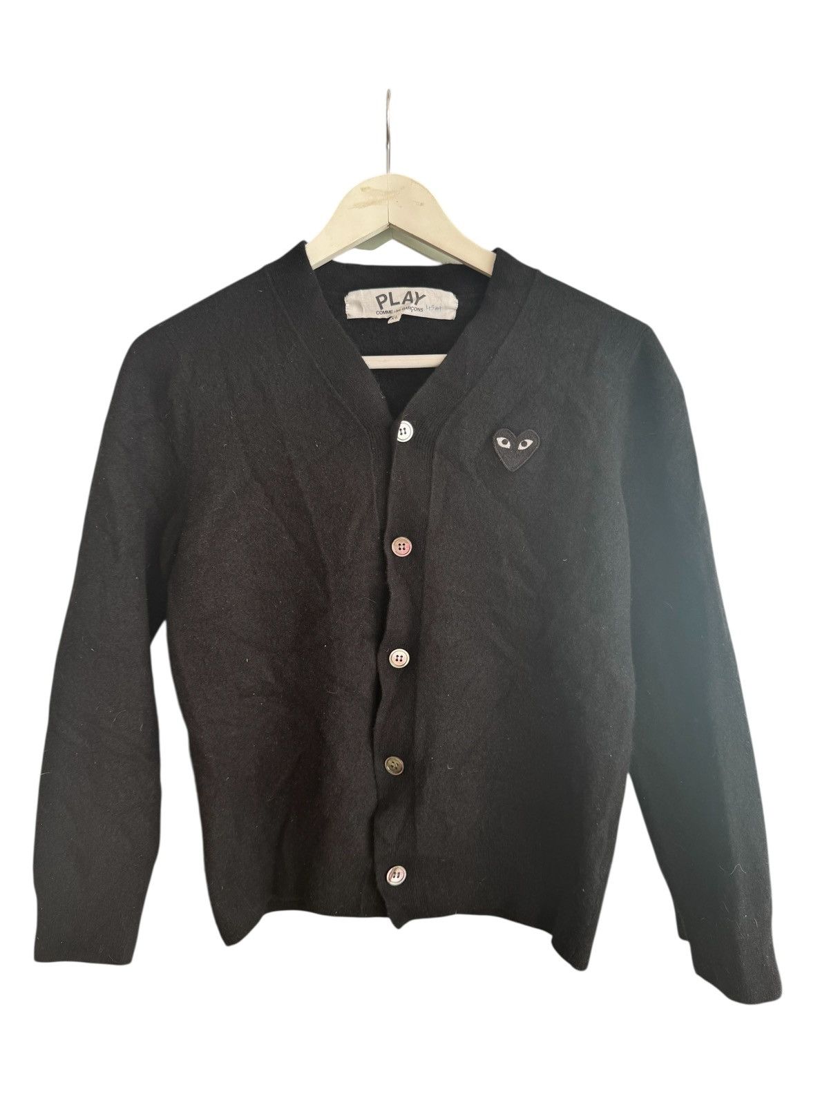 Comme des Garcons Comme des Garçons PLAY Black Wool Cardigan Heart Logo S Size S / US 4 / IT 40 - 5 Thumbnail
