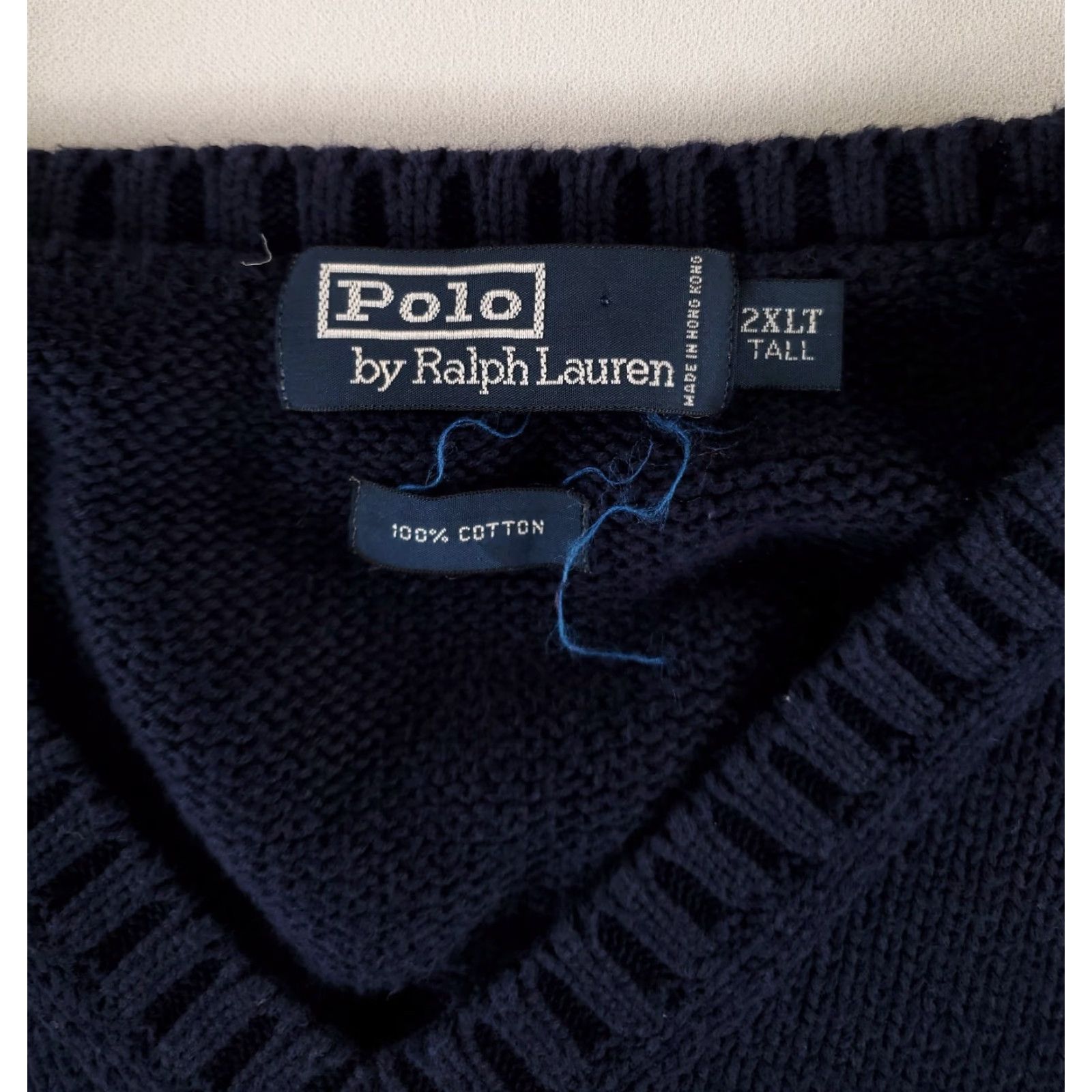 Polo Ralph Lauren Polo Ralph Lauren Vest Knit Cotton V Neck Navy Blue Mens 2XL Tall Big & Tall Size US XXL / EU 58 / 5 - 3 Thumbnail