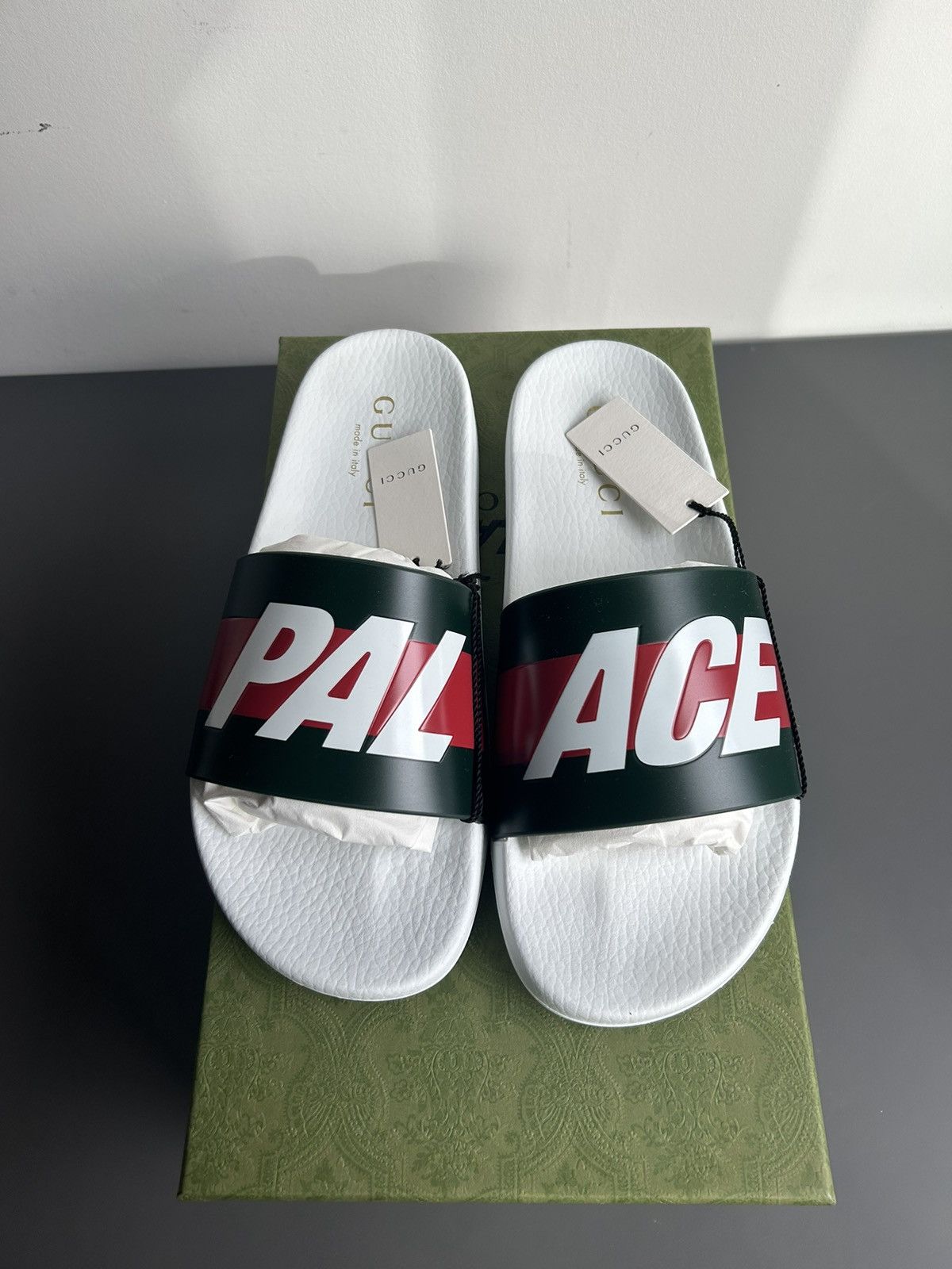 Gucci Gucci x Palace slides Grailed