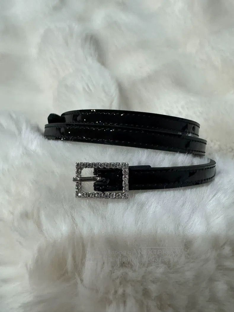 Saint Laurent Paris Saint Laurent Paris size 70 Crystal-studded patent leather Size ONE SIZE - 1 Thumbnail
