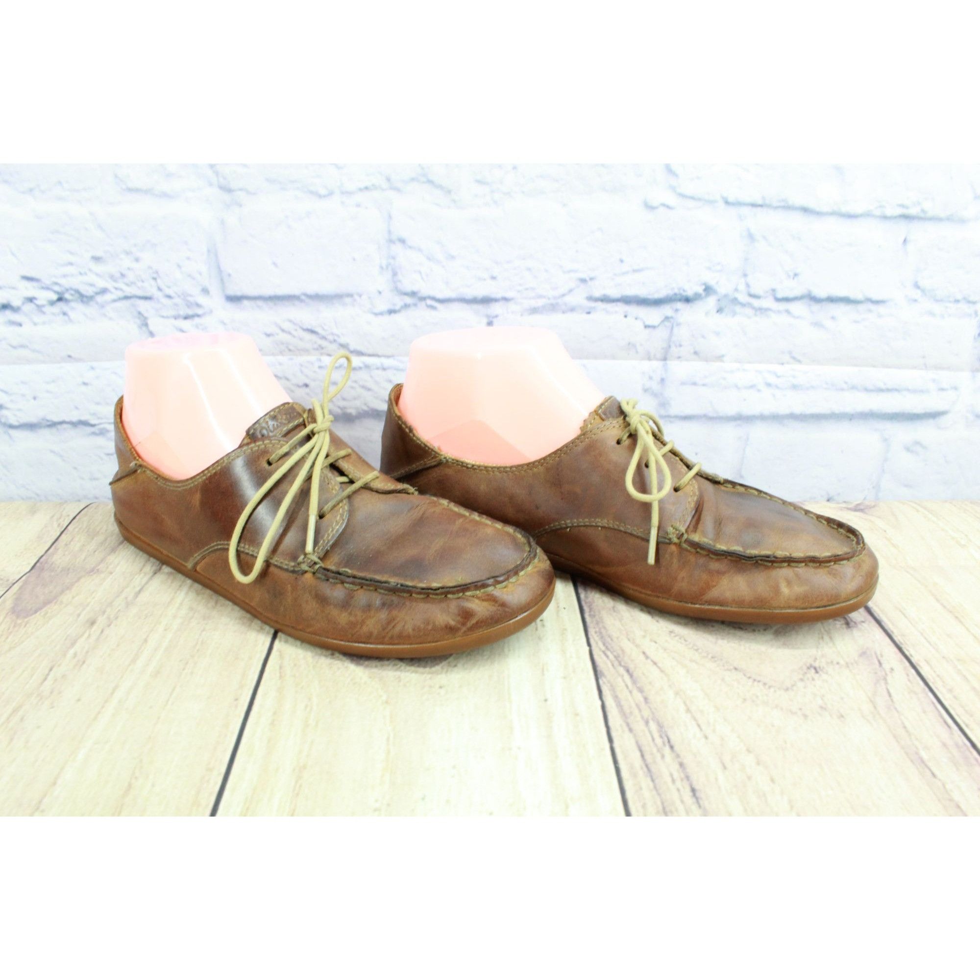 Olukai Olukai Heleuma Women's Leather Comfort Flat Loafer Shoes Size US 7 / IT 37 - 3 Thumbnail