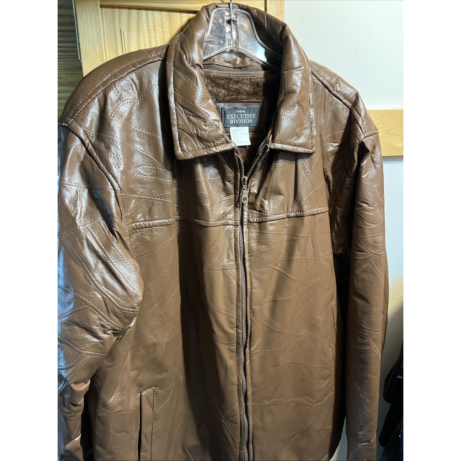 Haband Haband Executive Division XL Brown Leather Jacket Patchwork Size US XL / EU 56 / 4 - 6 Thumbnail