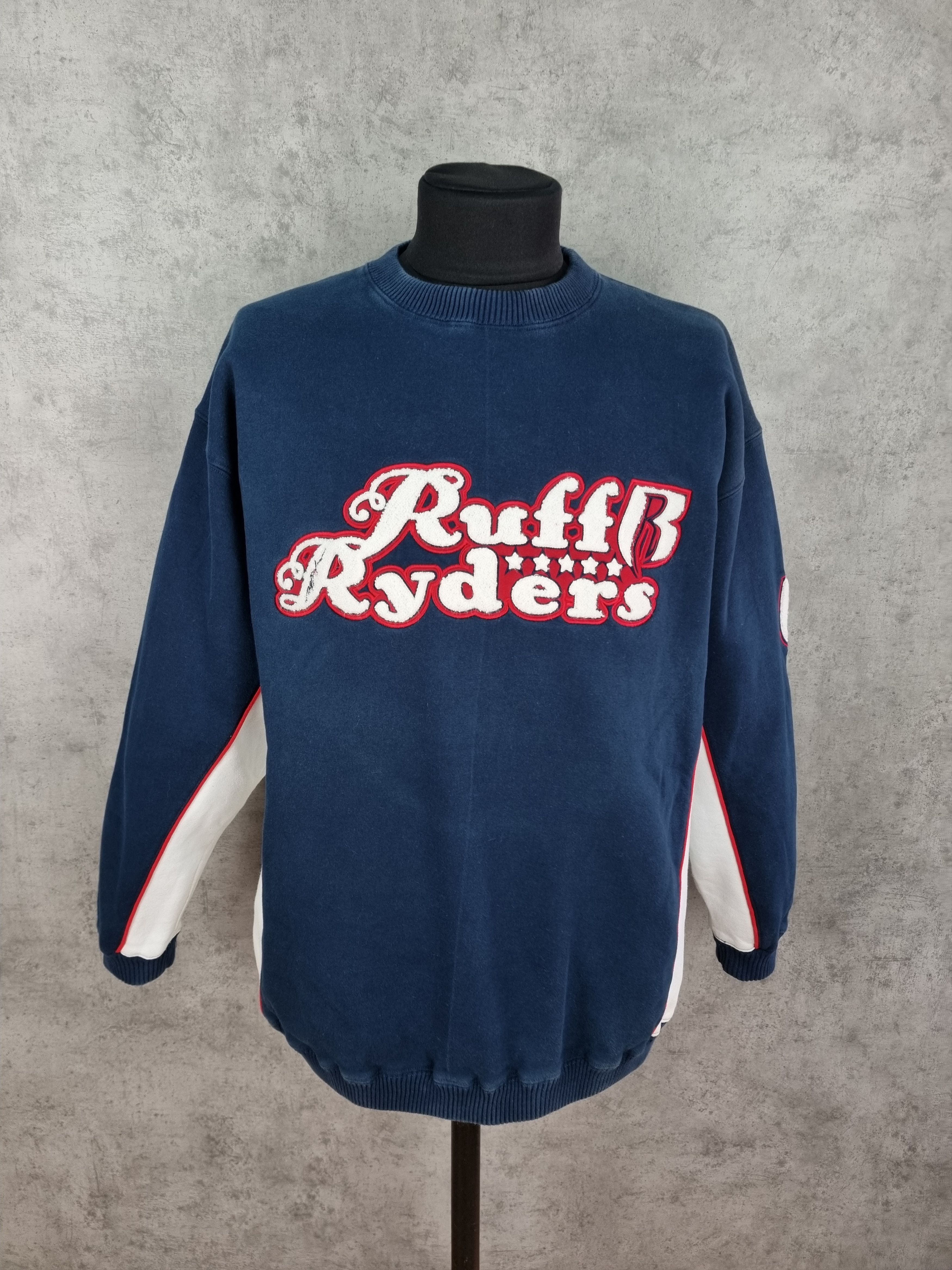 Rap Tees × Ruff Ryders × Vintage Ruff Ryders Spellout Big Logo Faded Sweatshirt Size US XL / EU 56 / 4 - 4 Thumbnail