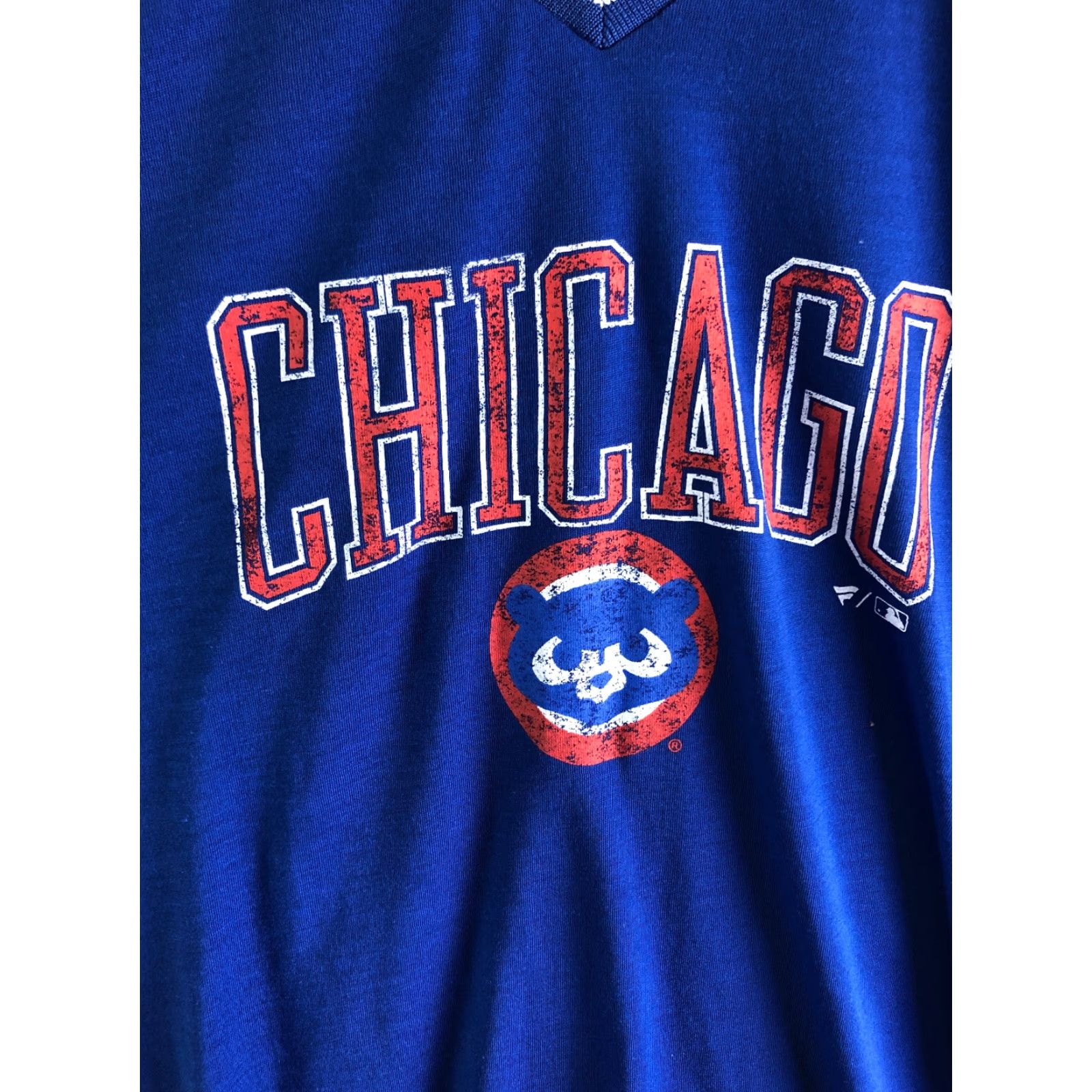 Vintage Fanatics Chicago Bears Graphic Mens XXL Blue Short Sleeve V Neck T Shirt Size US XXL / EU 58 / 5 - 2 Thumbnail