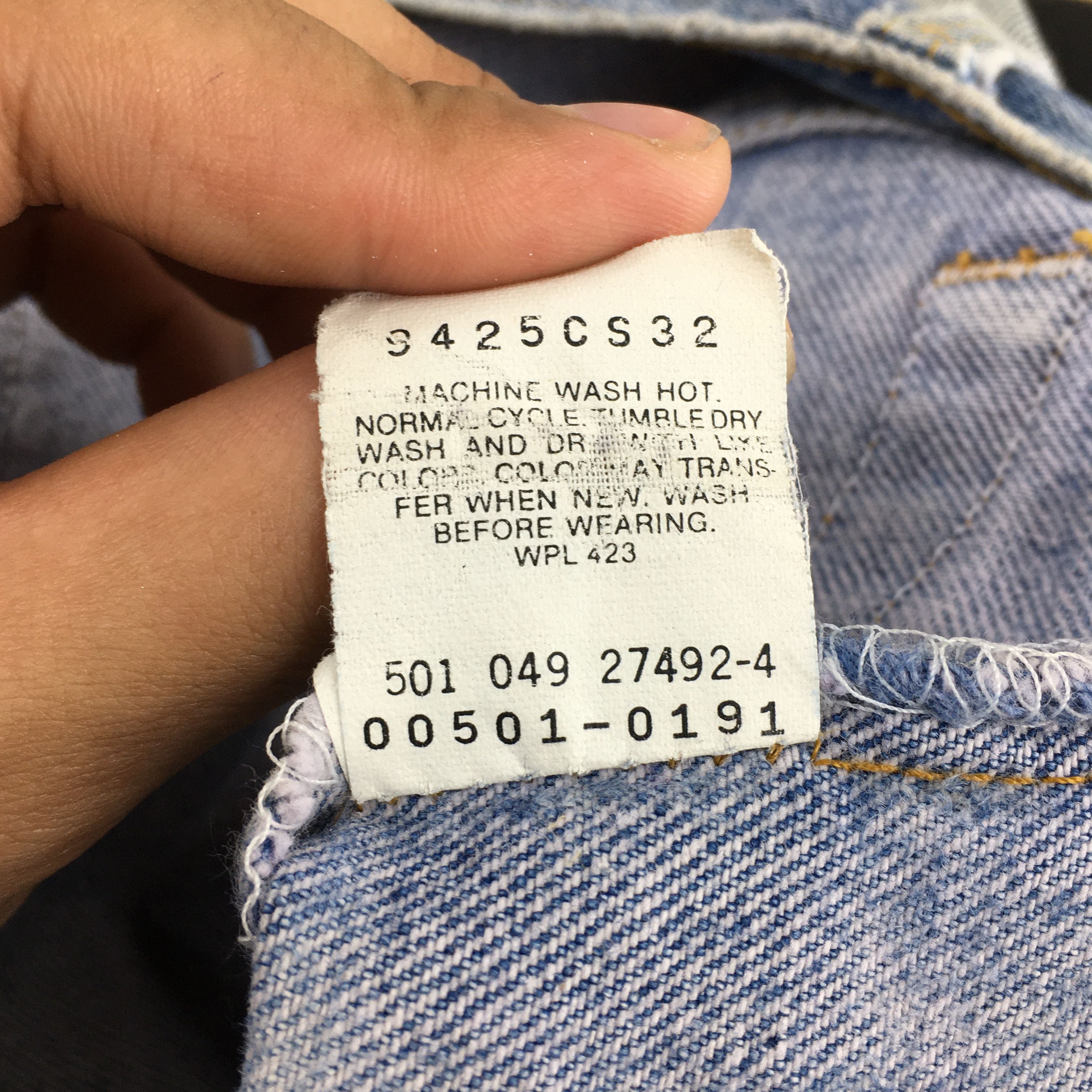 Levi's Size 29x30 Vintage 90s Levi's 501 Faded Blue Jeans S599 Size US 29 - 14 Thumbnail