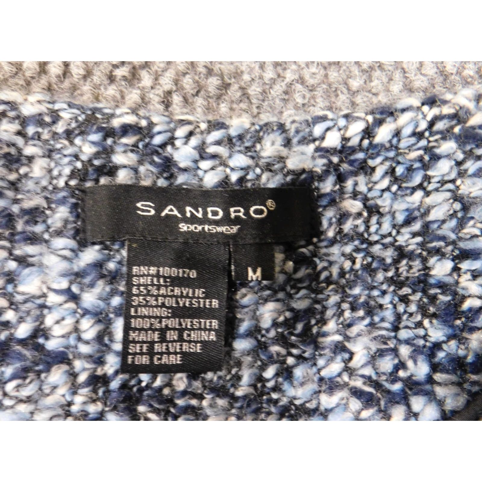 Sandro Sandro Jacket Womens M Blue Snap Knit Lining Polyester Mid-Length Business Size M / US 6-8 / IT 42-44 - 5 Thumbnail