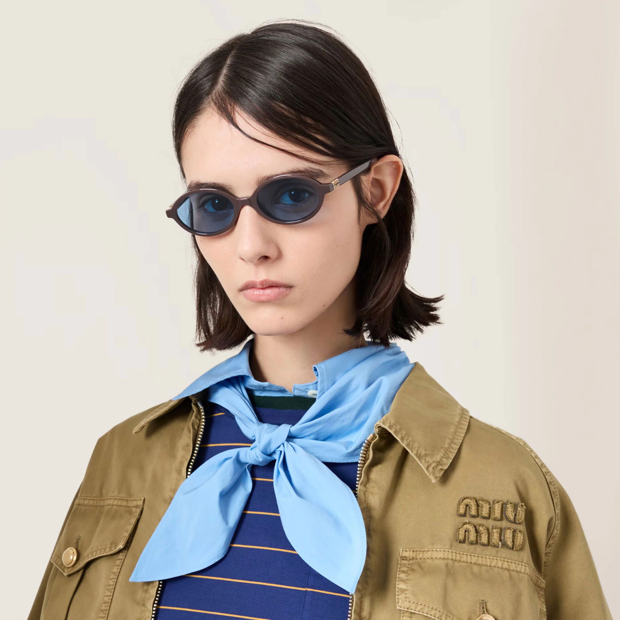 Miu Miu NEW MIU MIU SUNGLASSES MU04ZS 22C60O BROWN WOMEN MU 04ZS SMU Size ONE SIZE - 1 Thumbnail