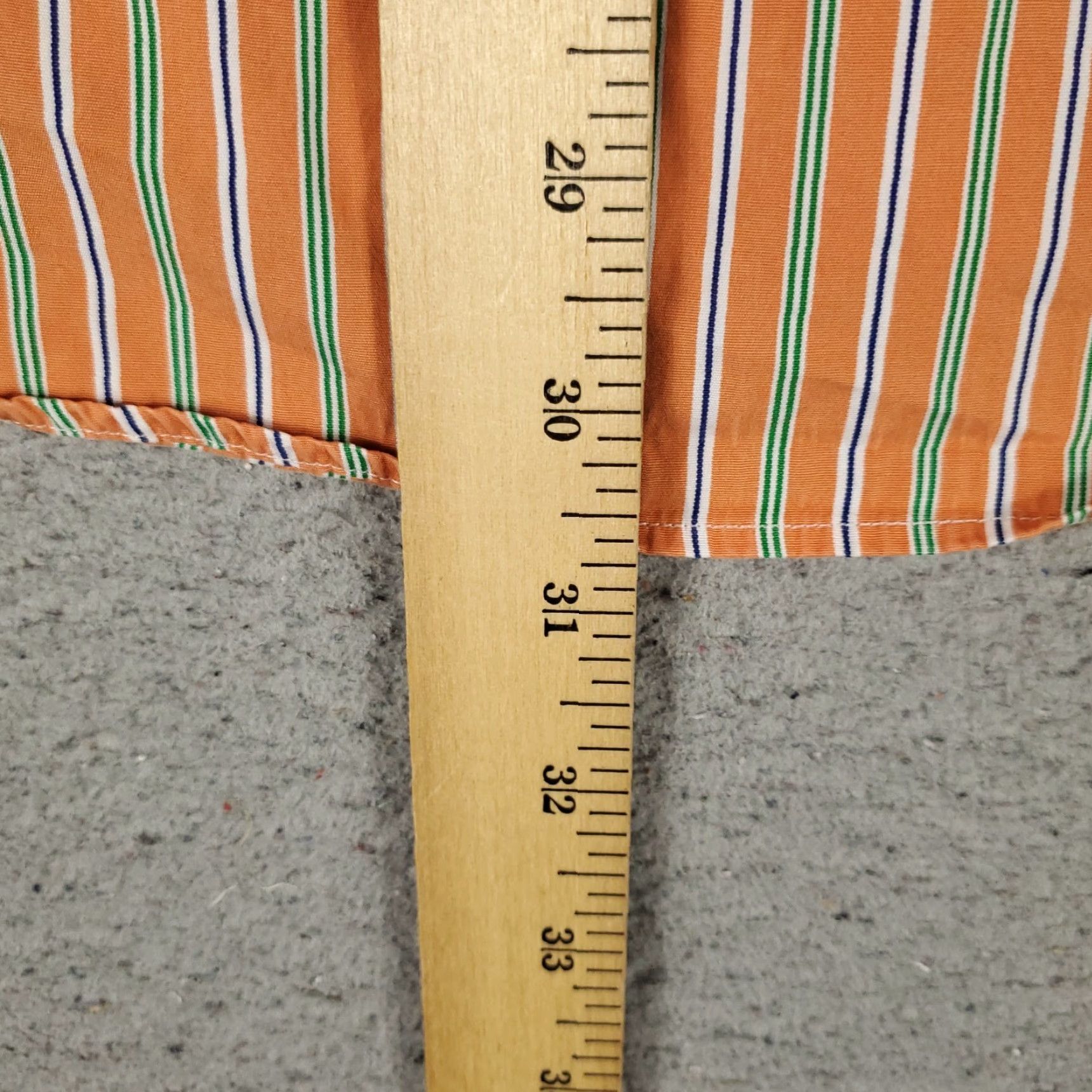 Ralph Lauren VINTAGE Ralph Lauren Dress Shirt Mens 15.5 Long Sleeve Orange Striped Cotton Business Casual Formal Size 40R - 7 Thumbnail