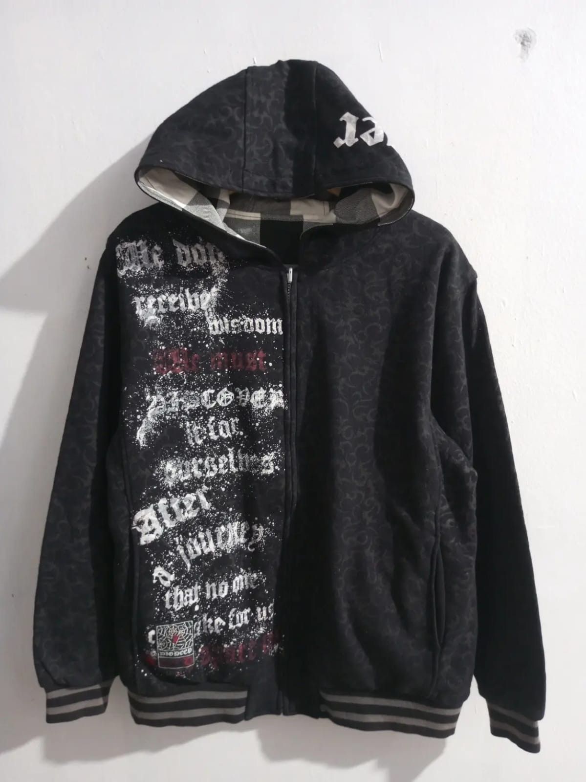 Japanese Brand Dig deep poem full print reversible hoodie Size US L / EU 52-54 / 3 - 1 Thumbnail