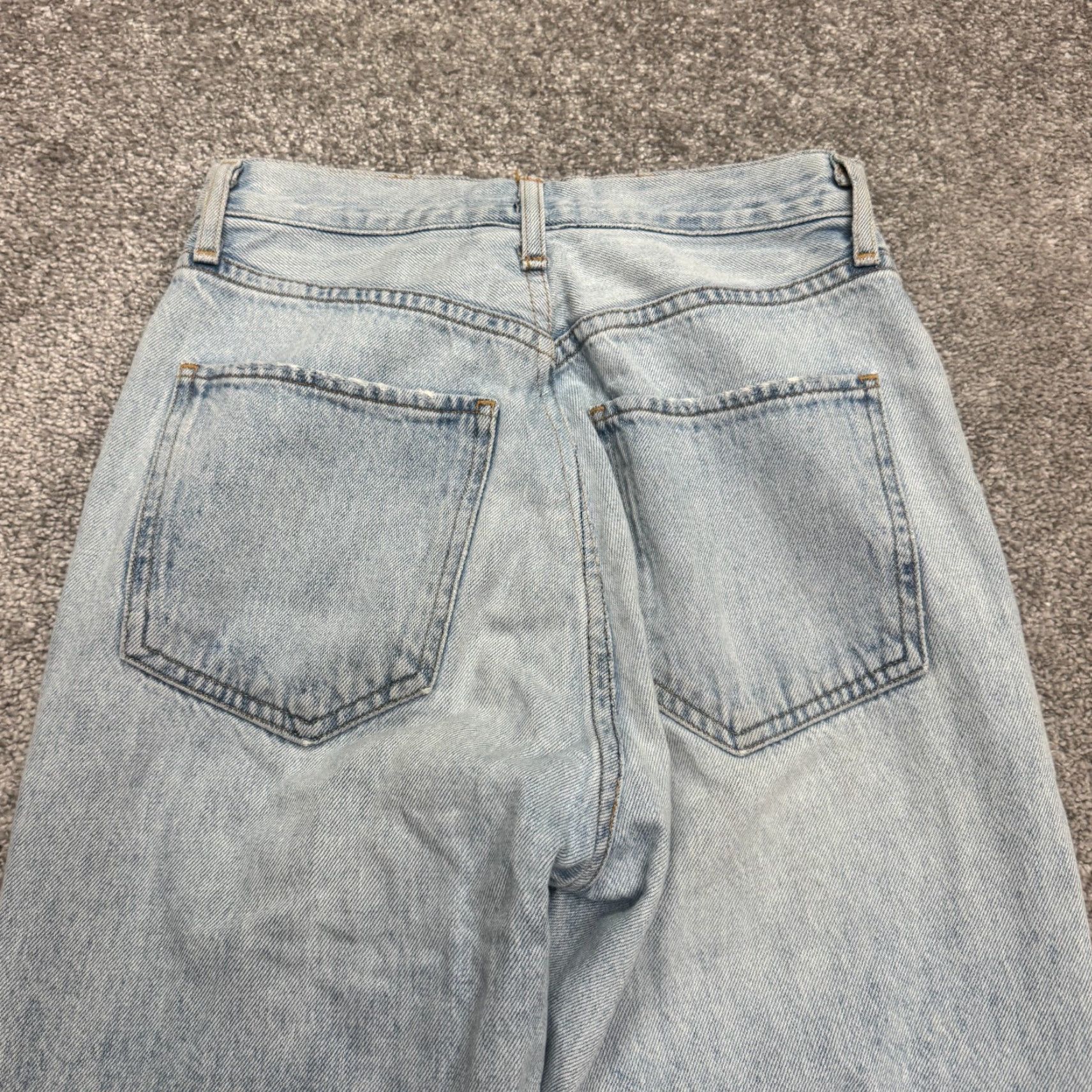 Agolde AGOLDE Jeans Womens 25 Light Wash Distressed Straight Crop High Rise Denim Pants Size 42" / US 20 - 6 Thumbnail