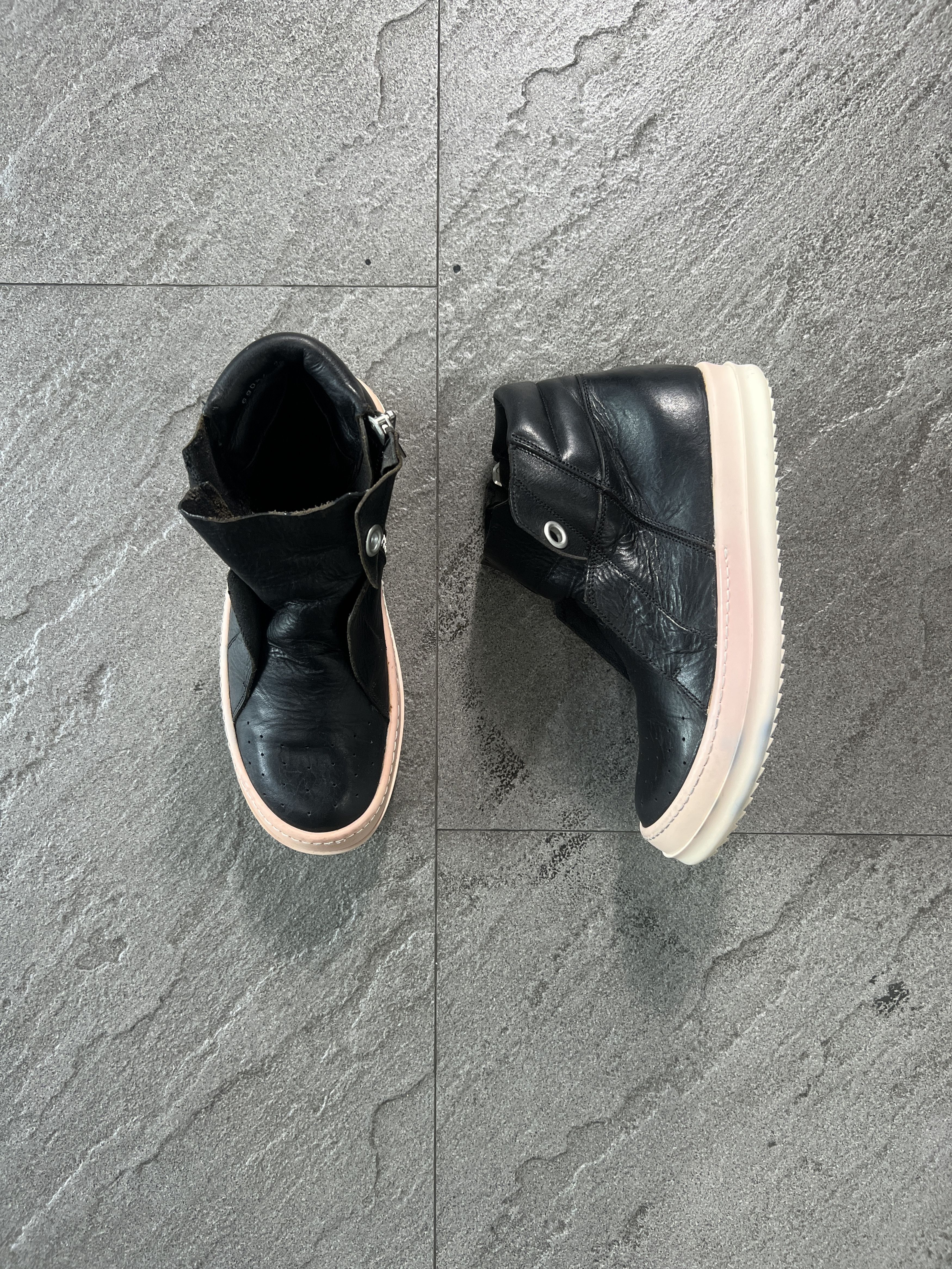 Rick Owens Rick Owens Leather Side Zip Sneakers Black EU36.5 Size US 5.5 / IT 35.5 - 1 Thumbnail