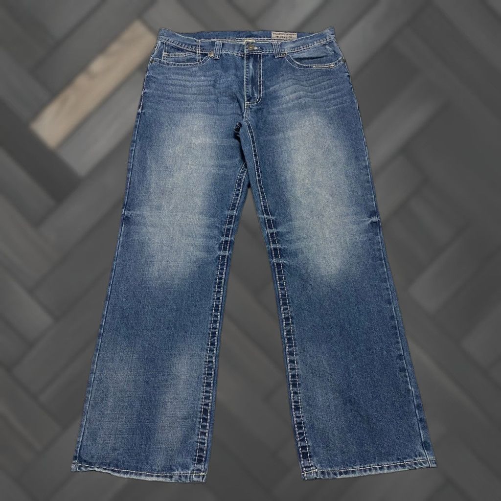 Faded Glory Faded Glory Jeans Mens Size 38x32 Relaxed Straight Leg Blue Denim Whiskers Size US 38 / EU 54 - 1 Thumbnail
