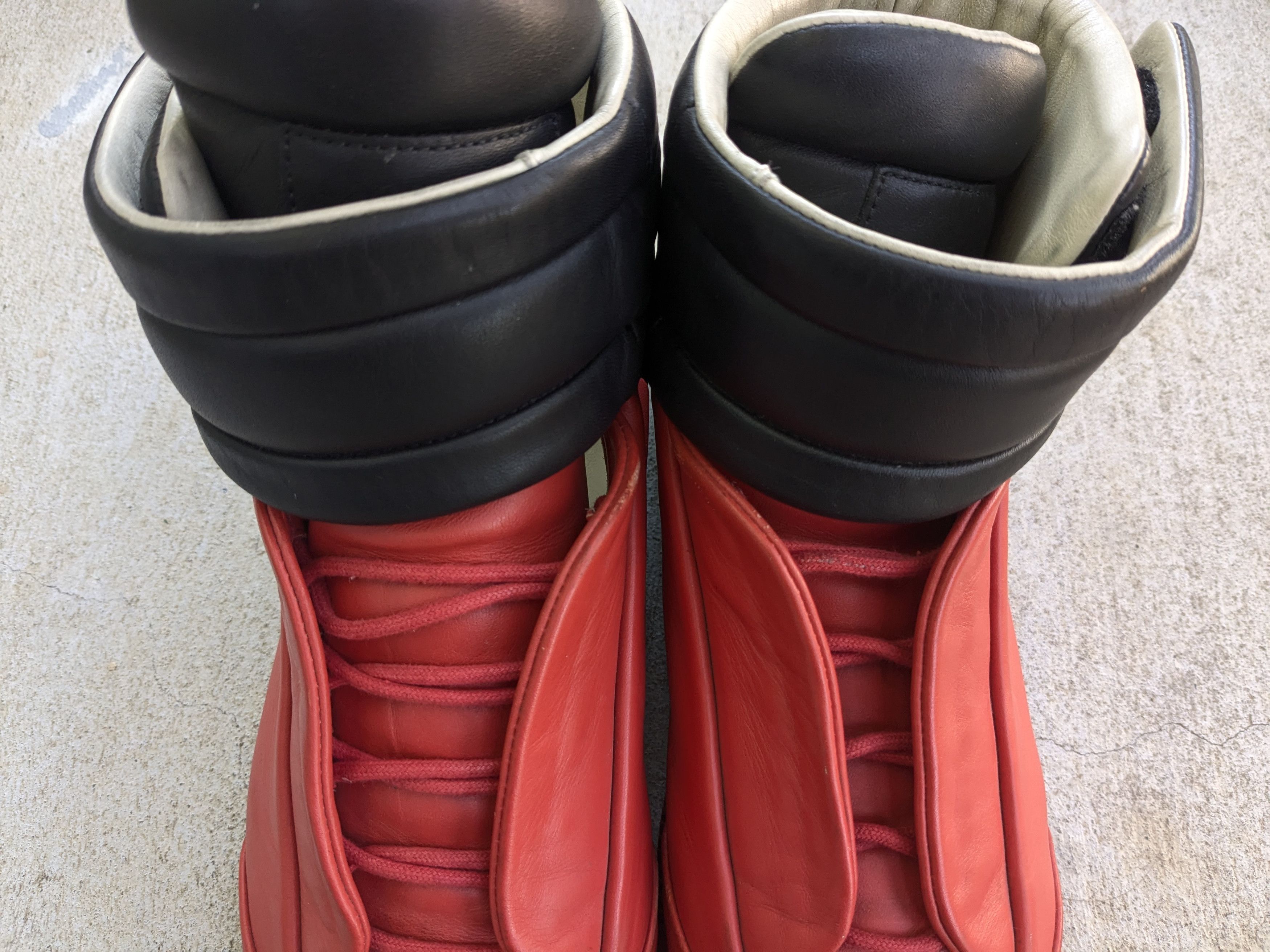 Maison Margiela Maison Margiela Future Red Black 9 42 Leather High Tops Size US 9 / EU 42 - 4 Thumbnail