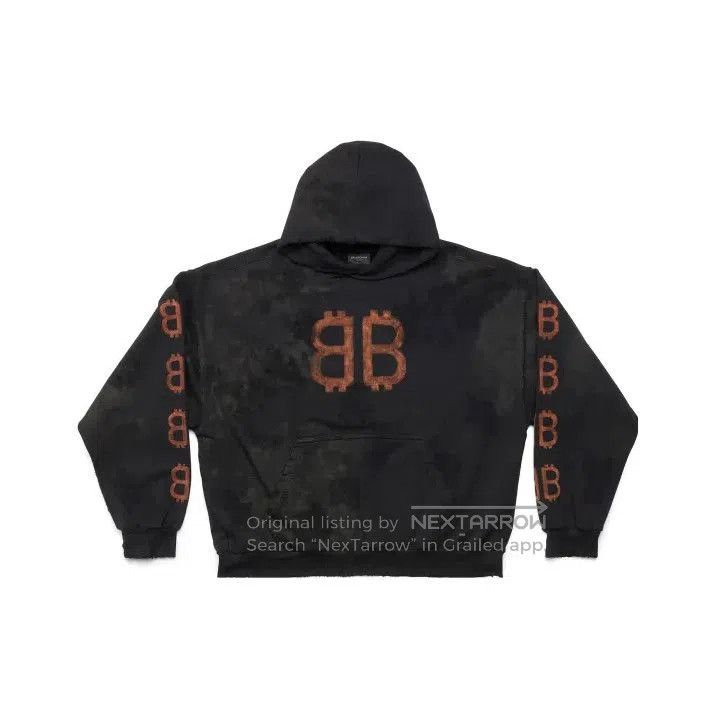 Balenciaga Balenciaga Distressed Black Hoodie for Men. Size US M / EU 48-50 / 2 - 1 Thumbnail
