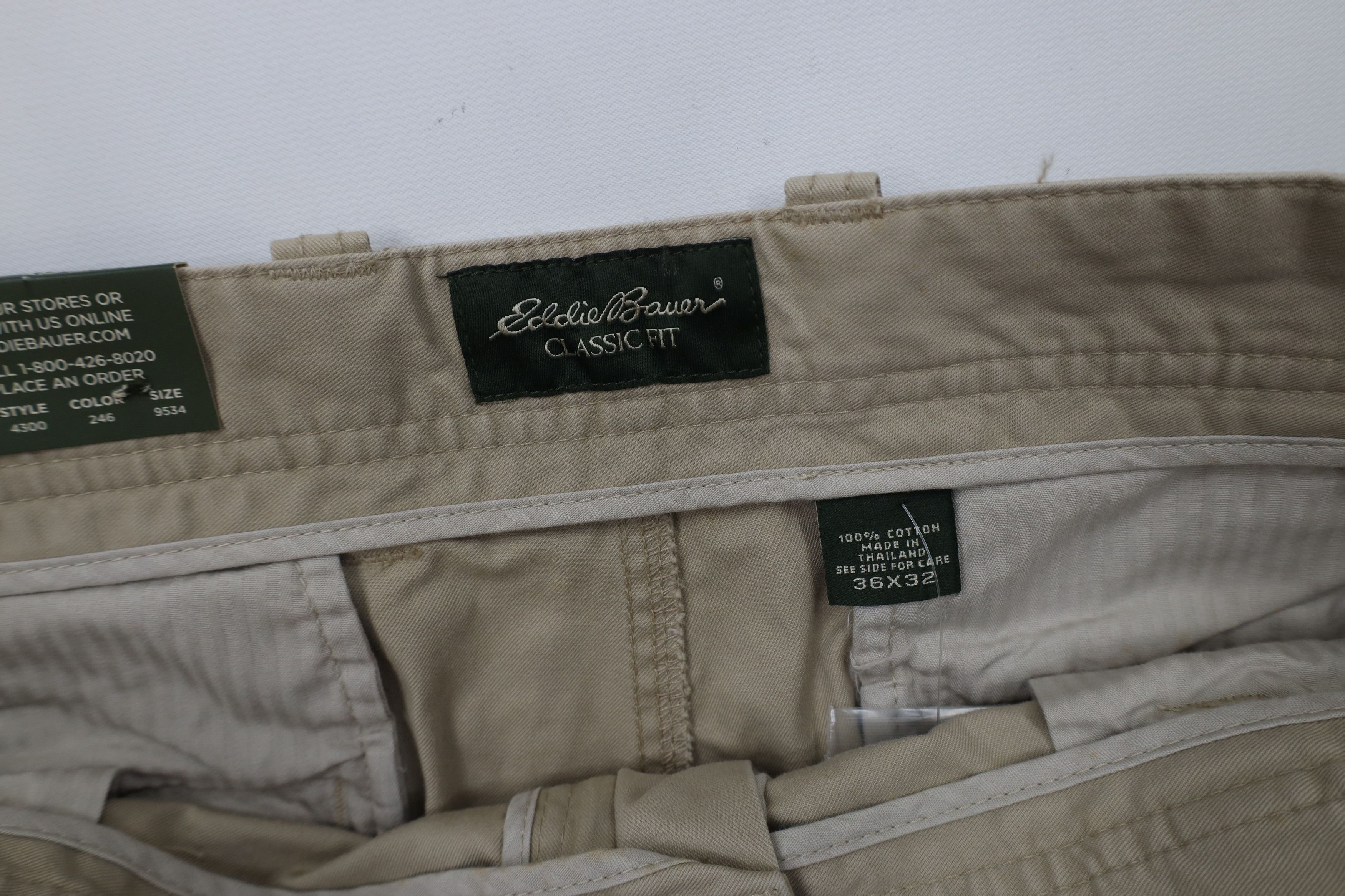 Eddie Bauer Deadstock Vintage Eddie Bauer Pleated Wide Leg Chino Pants Size US 36 / EU 52 - 8 Thumbnail