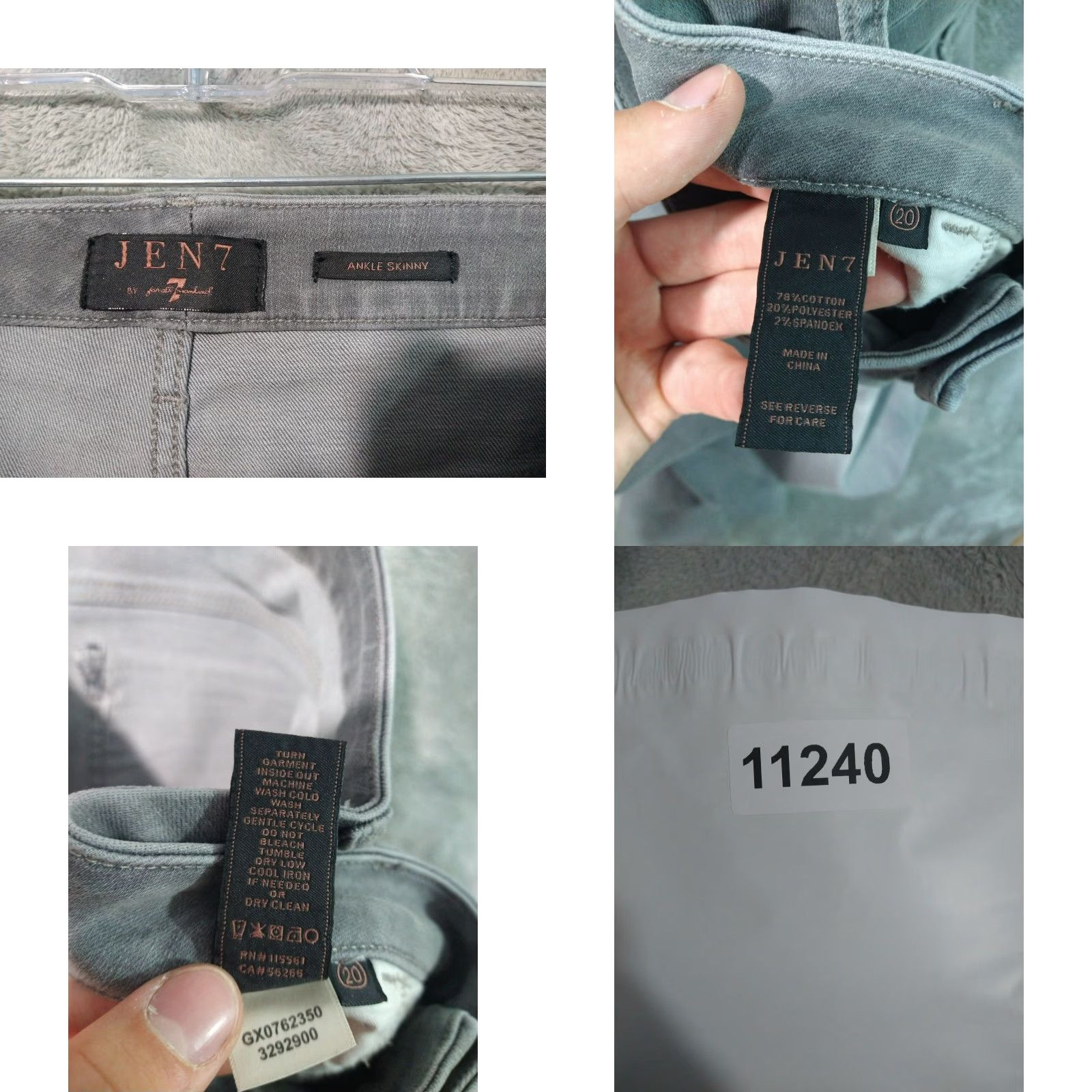7 For All Mankind Jen7 For All Mankind Jeans Womens 20 Gray Denim Ankle Skinny High Rise Stretch Size 20 Plus 5-Pocket Design Womens Jeans Gray High Rise Ankle Stretch Size 42" / US 20 - 8 Thumbnail