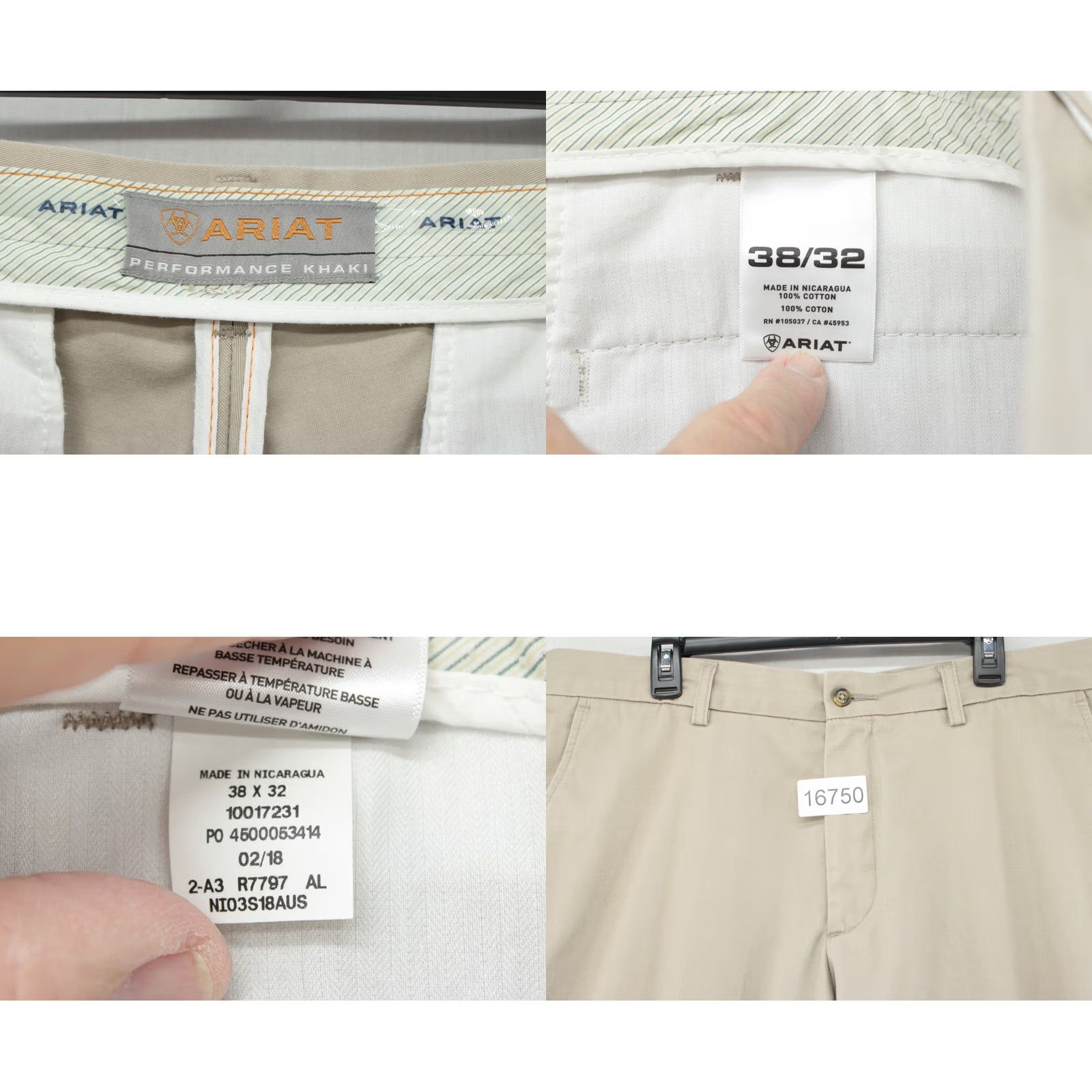 Ariat Ariat Pants Mens Size 40 X 32 Khaki Performance Trouser Business Casual Office Size US 40 / EU 56 - 8 Thumbnail