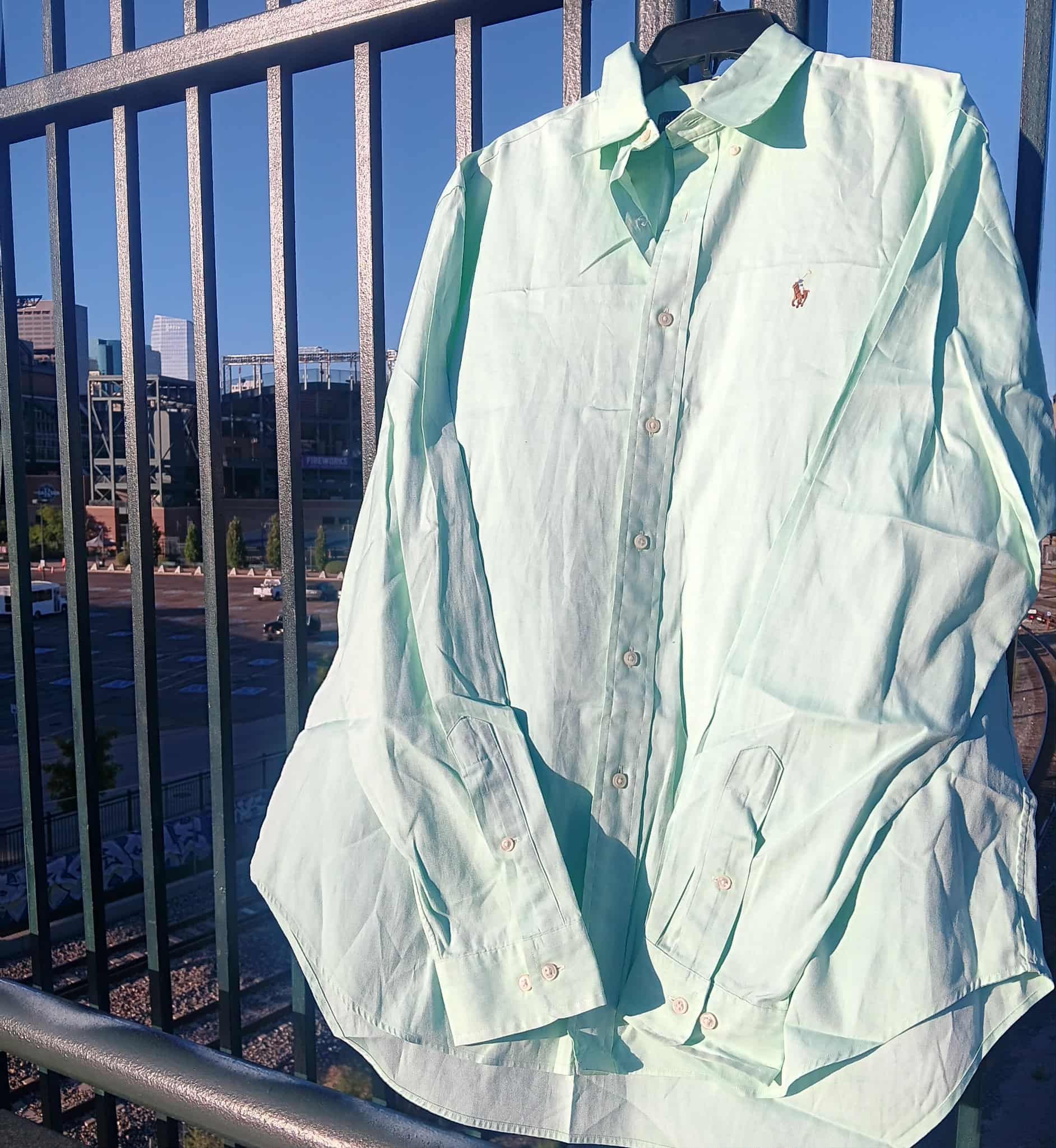 ralph lauren rn 41381 dress shirt Polo Ralph Lauren Men's 17 36-37 L/S Light Blue Dress Shirt RN# 41381 EUC.  GB3