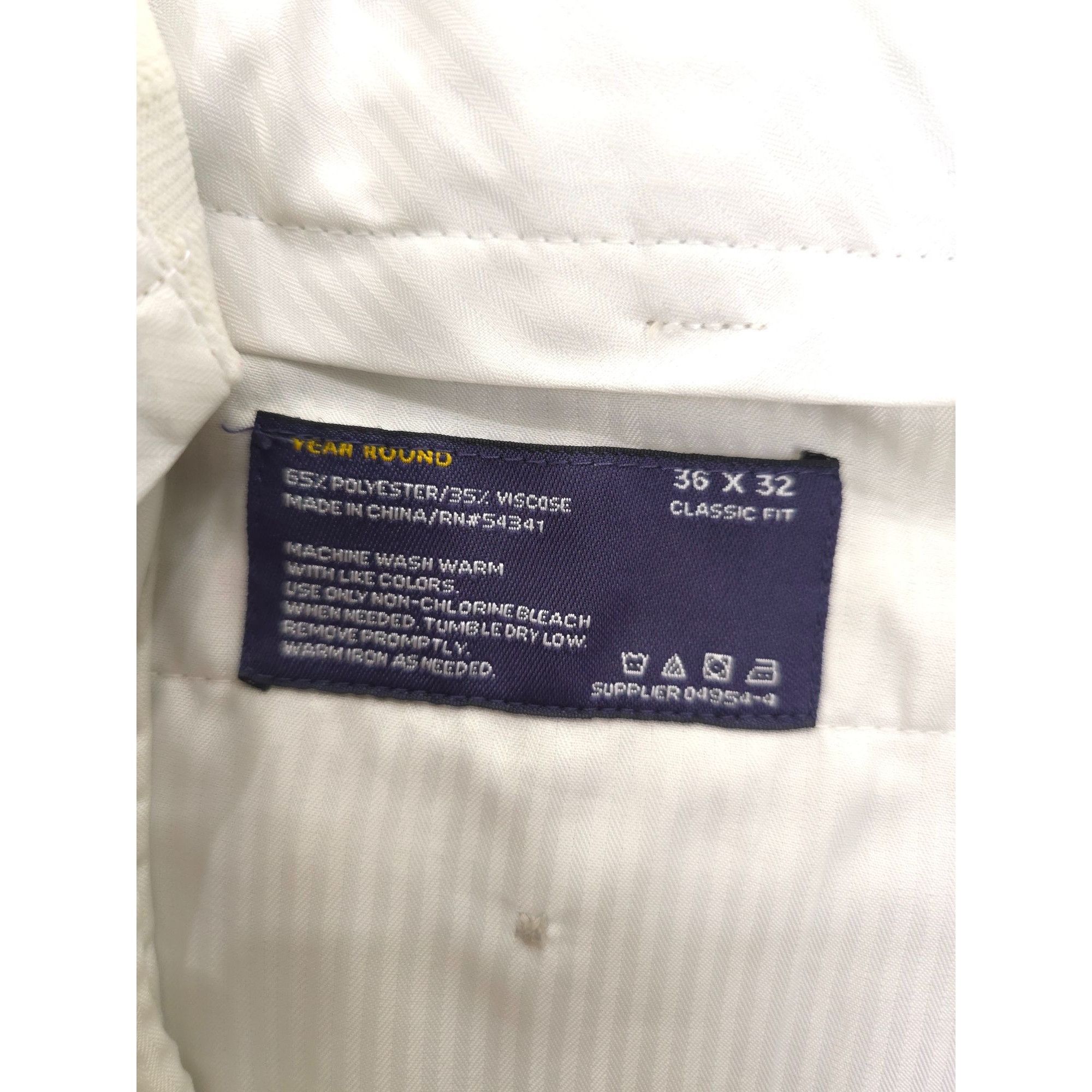 Stafford Stafford Mens Classic Fit Tan Dress Pants 36x32 Year Round 6 Size US 36 / EU 52 - 3 Thumbnail