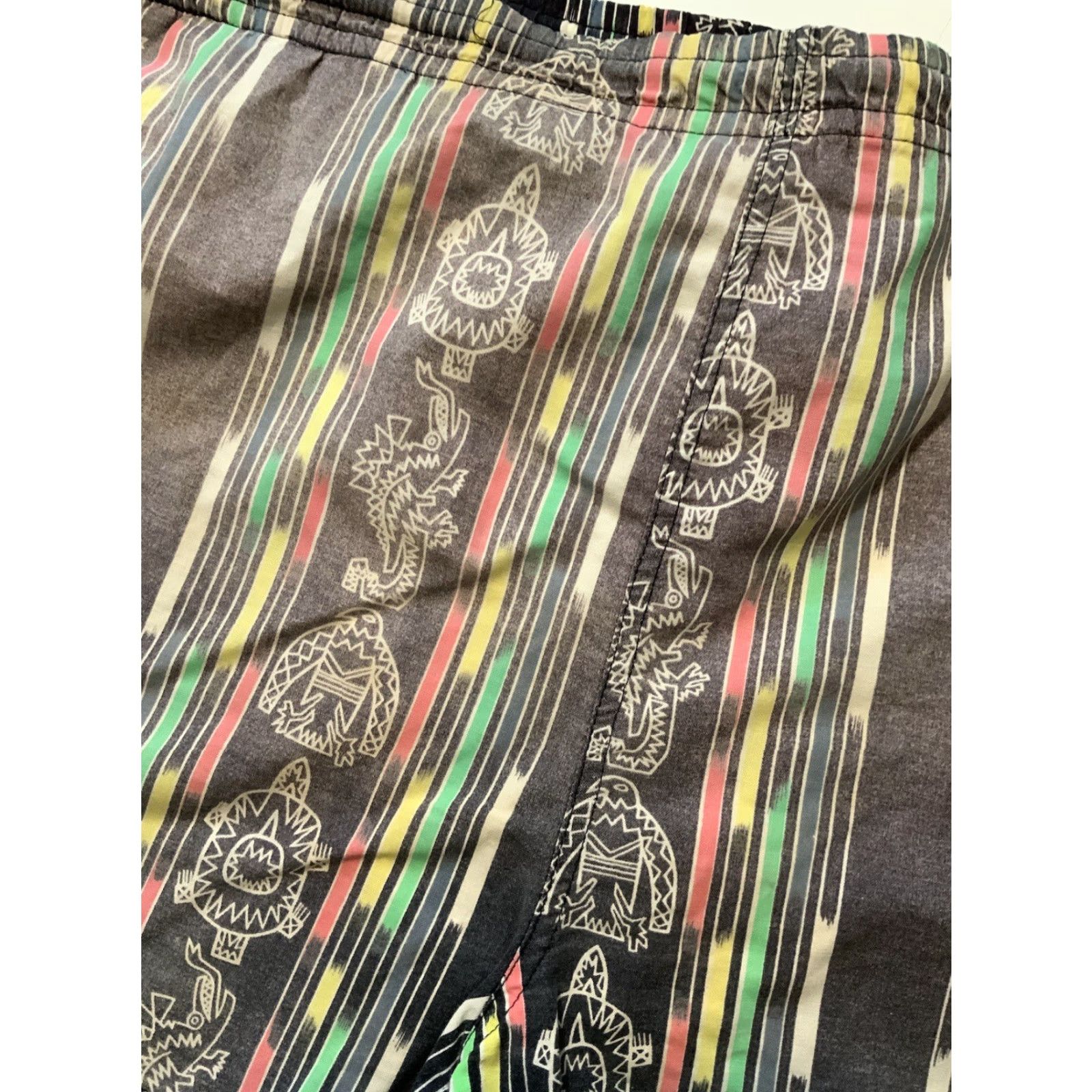 Vintage VINTAGE 80s 90s Cheetah By Mervyns Southwestern Swim Trunk 3” Inseam Shorts Sz.L Mens Size US 33 - 7 Thumbnail