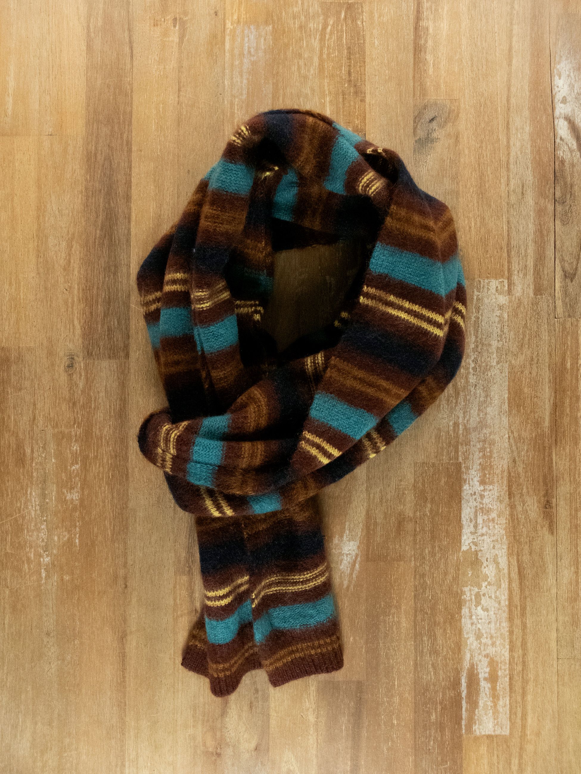 Loro Piana LORO PIANA Twyford brown striped cashmere mohair scarf Size ONE SIZE - 5 Thumbnail