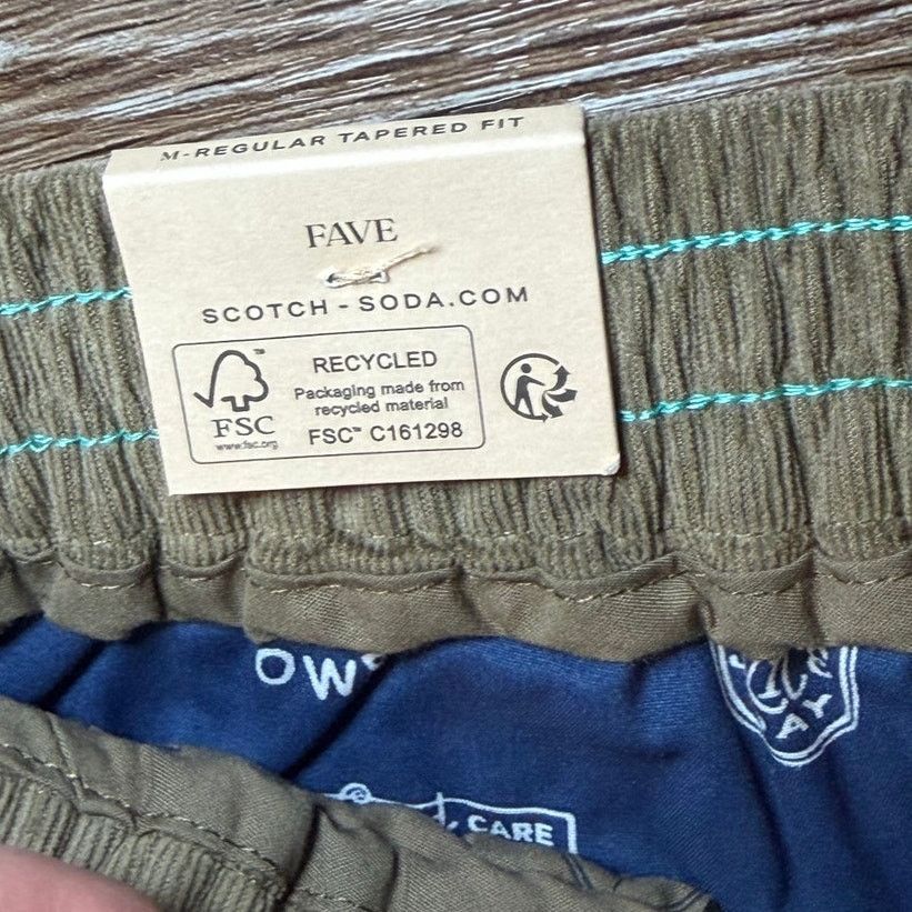 Scotch & Soda Scotch & Soda Corduroy Olive Regular Tapered Fit pant NWT Size US 28 / EU 44 - 6 Thumbnail
