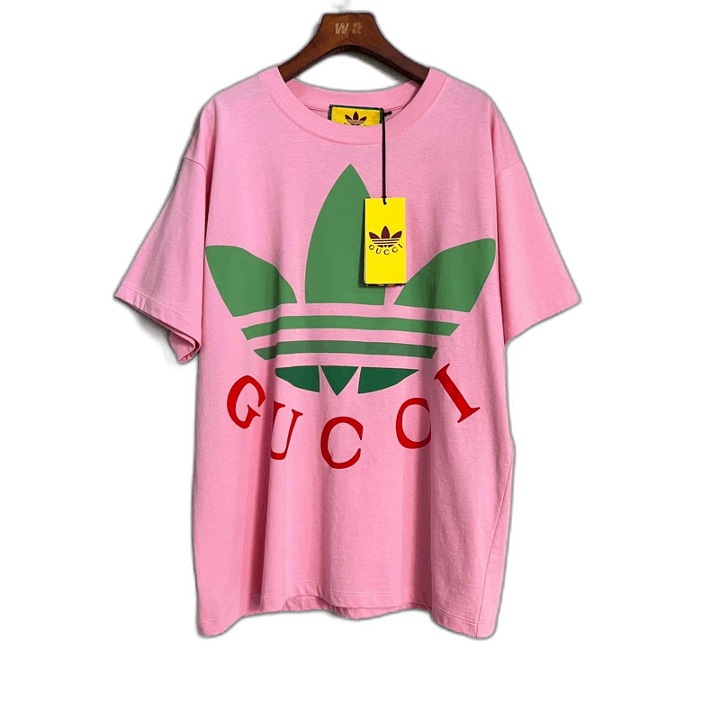 Gucci Gucci x Adidas Pink Logo Short Sleeve Shirt | Grailed