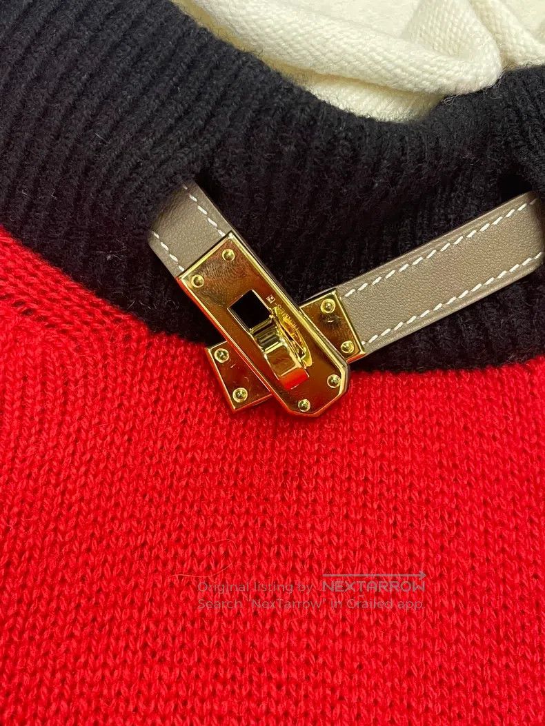Hermes Hermes Kelly Color-Blocked Cashmere Knit Sweater Size XXS / US 00 / IT 34 - 2 Thumbnail