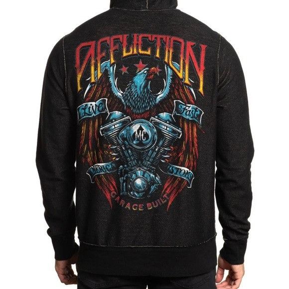 Affliction NEW AFFLICTION BRIGHTON BOMBERS LIVE FAST REVERSIBLE HOODIE Size US L / EU 52-54 / 3 - 1 Thumbnail