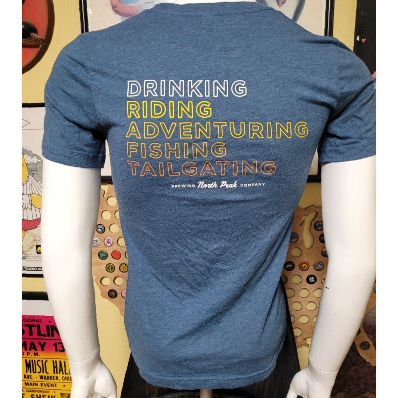 Vintage North Peak Brewing Company T Shirt Small Blue Mens S Graphic Tee Beer Logo Cotton Blend Adventuring Traverse City MI Size US S / EU 44-46 / 1 - 3 Thumbnail