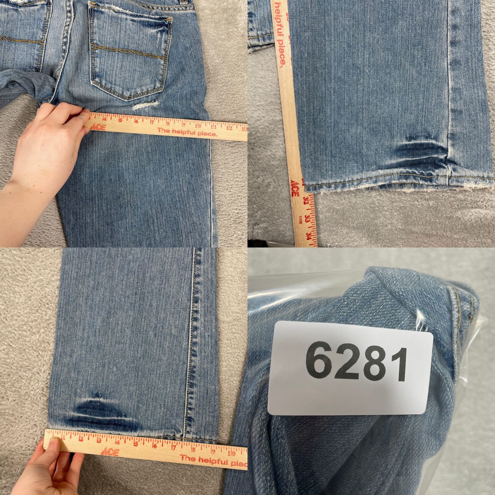 Old Navy Old Navy Jeans Womens 6 Regular Blue Distressed Denim 100% Cotton Flare Low Rise 31in Inseam Size 28" / US 6 / IT 42 - 9 Thumbnail