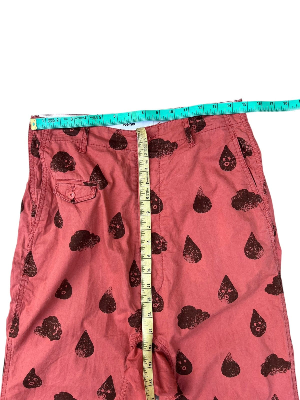 Ne-Net Ne-net Raindrops Clouds Printed Buckle Back Cropped Pant Size US 29 - 4 Thumbnail